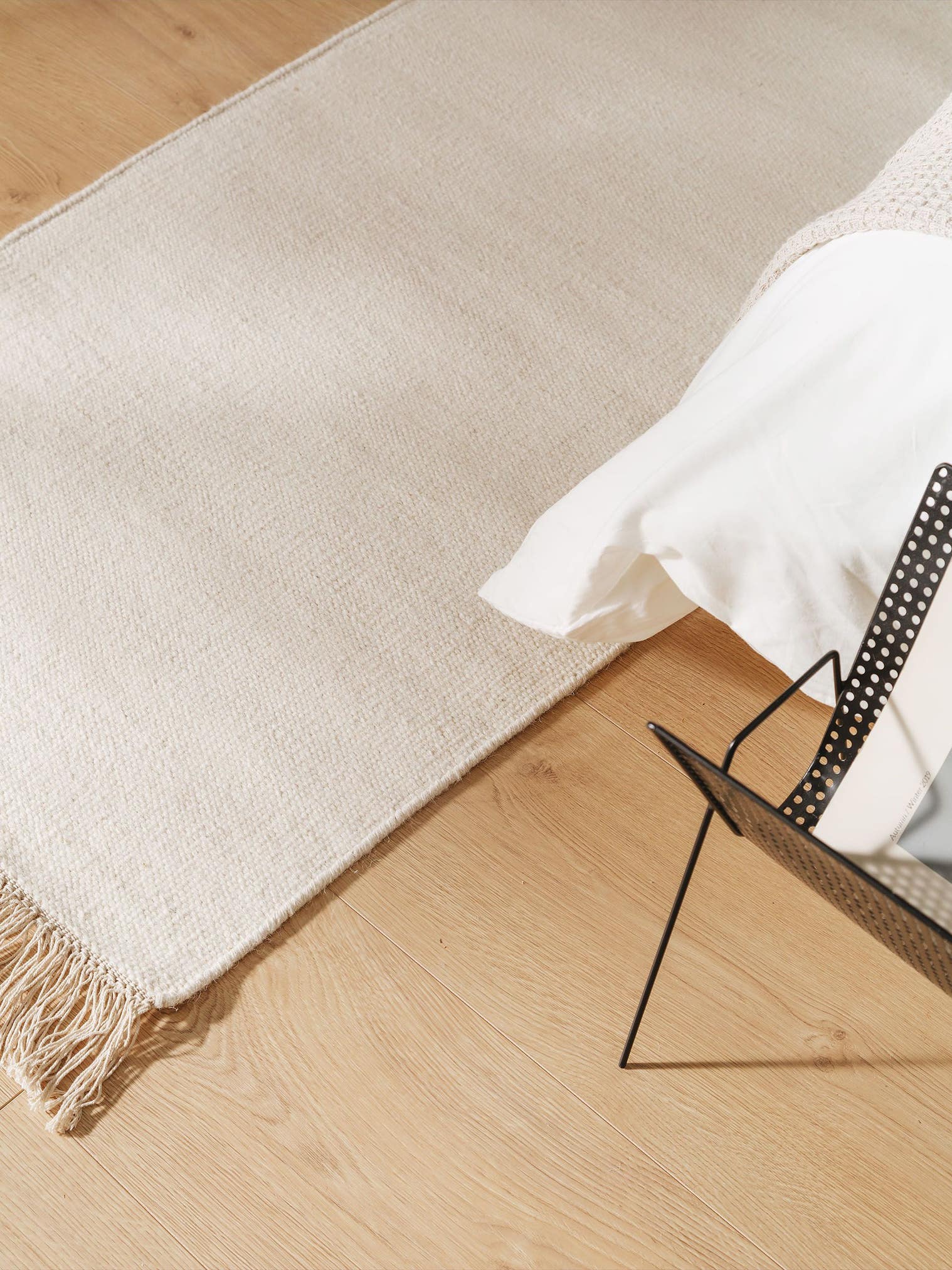Teppich aus 80% Wolle, 20% Baumwolle in Beige mit bis 5 mm hohem Flor von benuta Pop