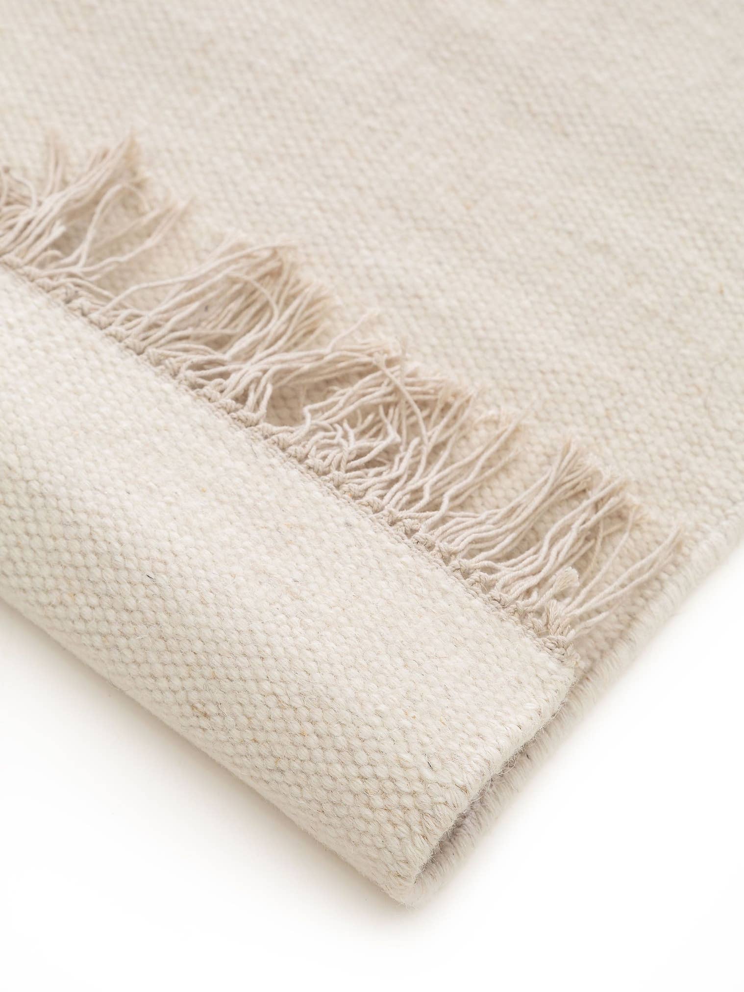 Tappeto di 80% lana, 20% cotone in Beige con pelo alto 1- 5 mm da benuta Pop