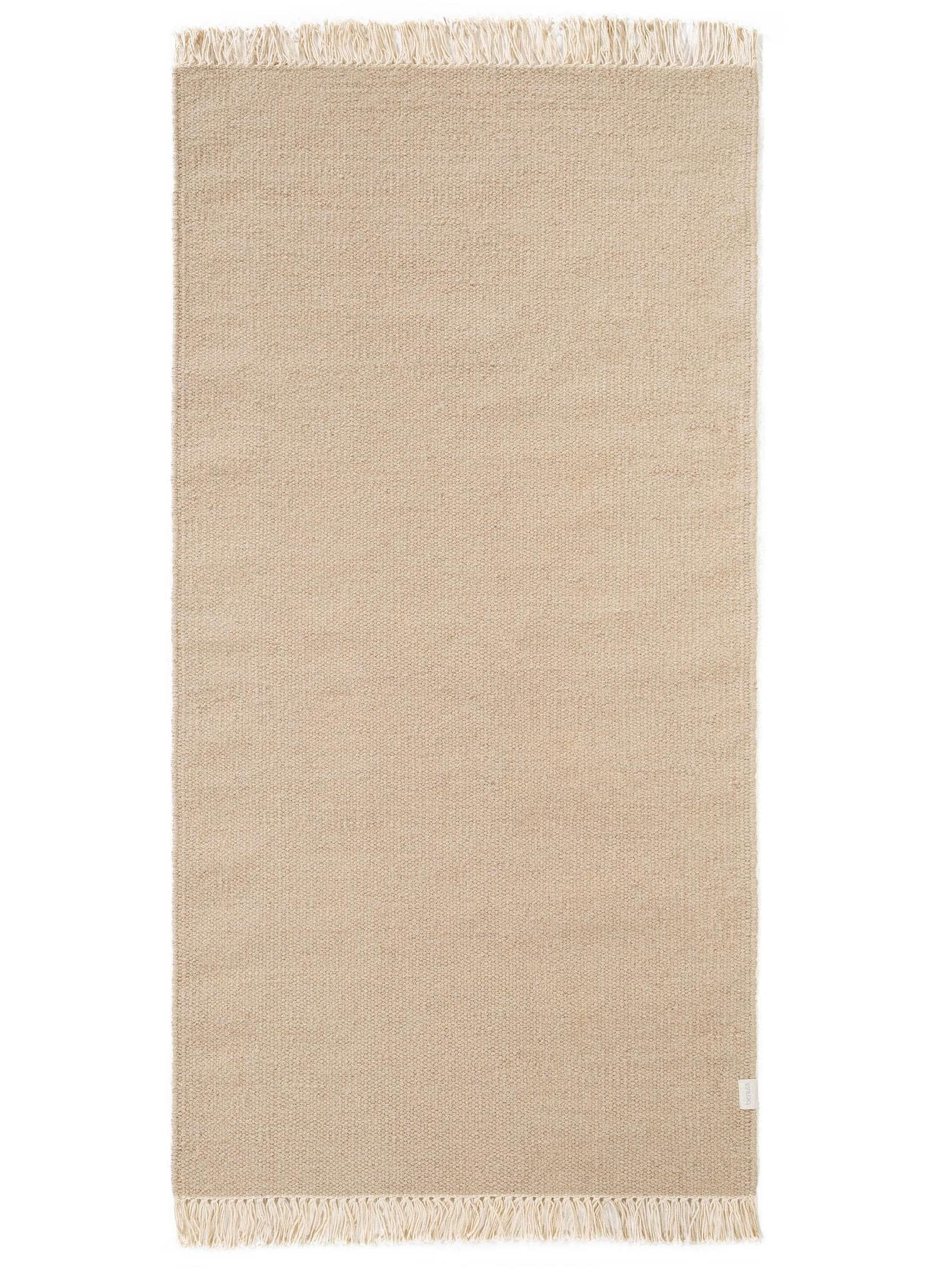 Teppich aus 80% Wolle, 20% Baumwolle in Beige mit bis 5 mm hohem Flor von benuta