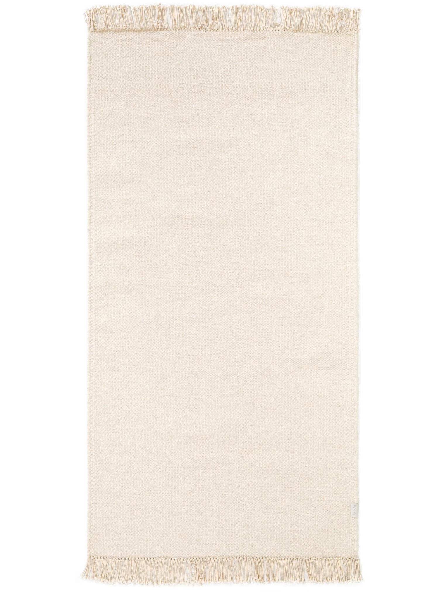Teppich aus 80% Wolle, 20% Baumwolle in Beige mit bis 5 mm hohem Flor von benuta