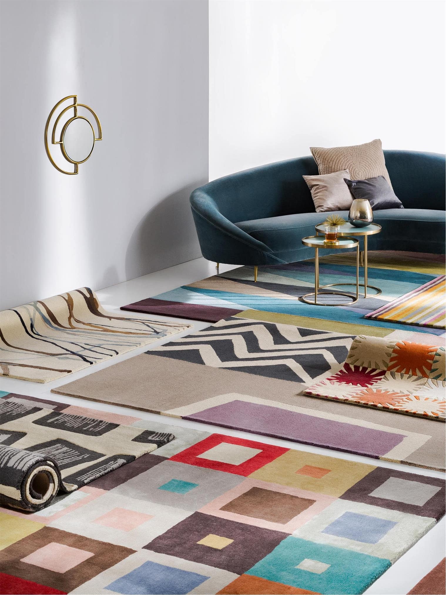 Teppich aus 100% Wolle in Beige mit 11 bis 20 mm hohem Flor von benuta Finest
