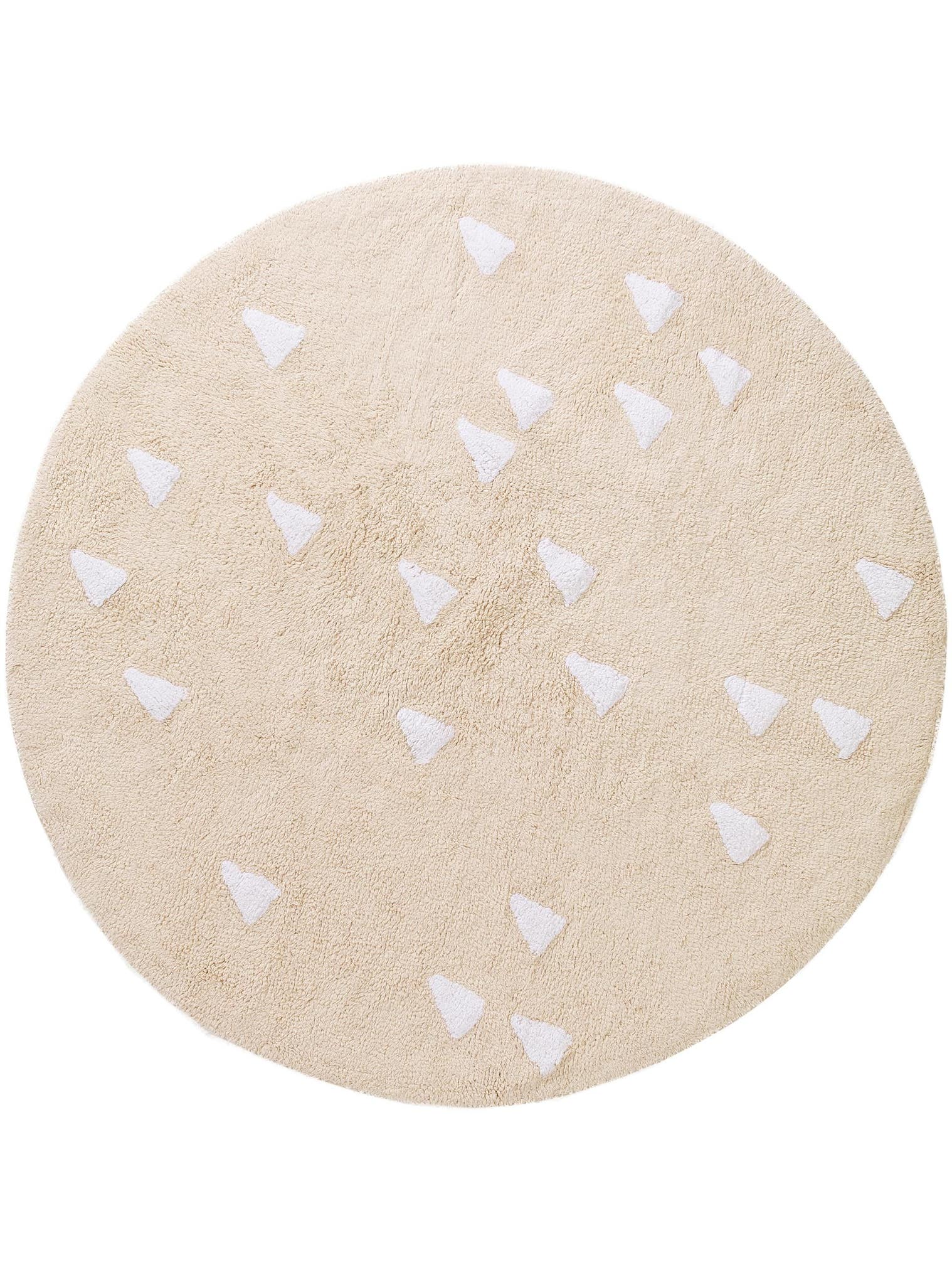 Teppich aus 100% Baumwolle in Beige mit 11 bis 20 mm hohem Flor von Lytte