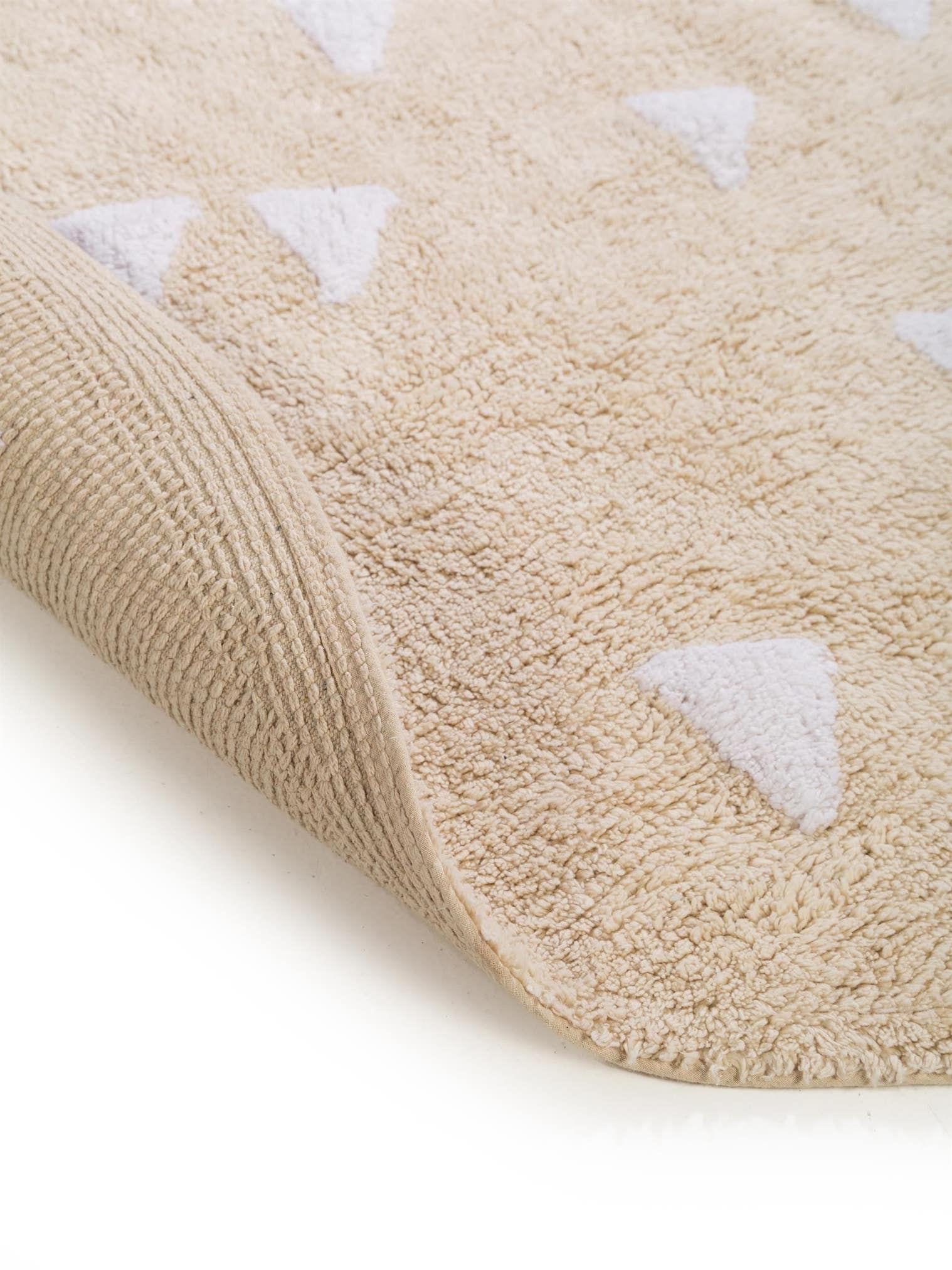Teppich aus 100% Baumwolle in Beige mit 11 bis 20 mm hohem Flor von Lytte