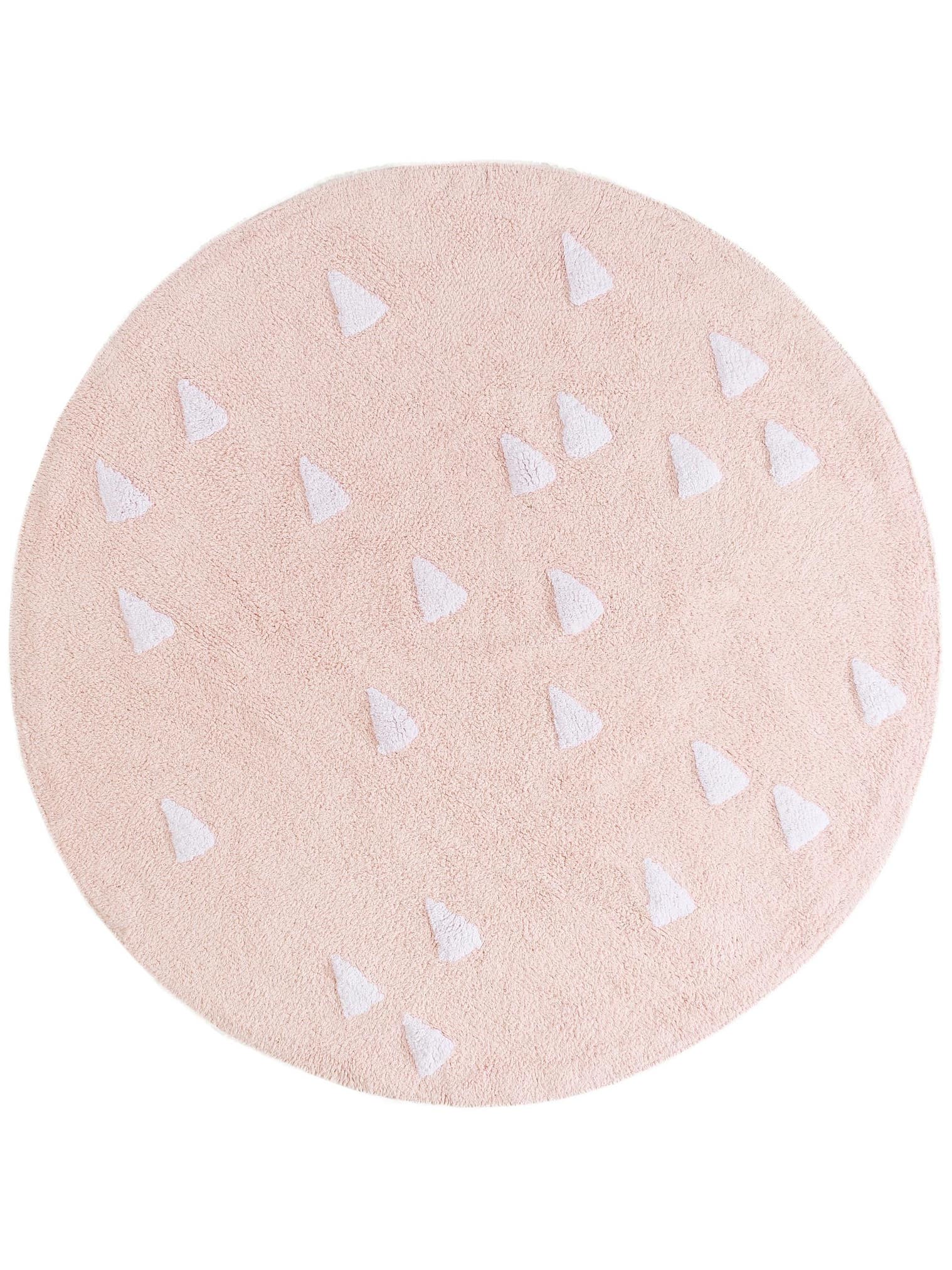 Teppich aus 100% Baumwolle in Rosa mit 11 bis 20 mm hohem Flor von Lytte