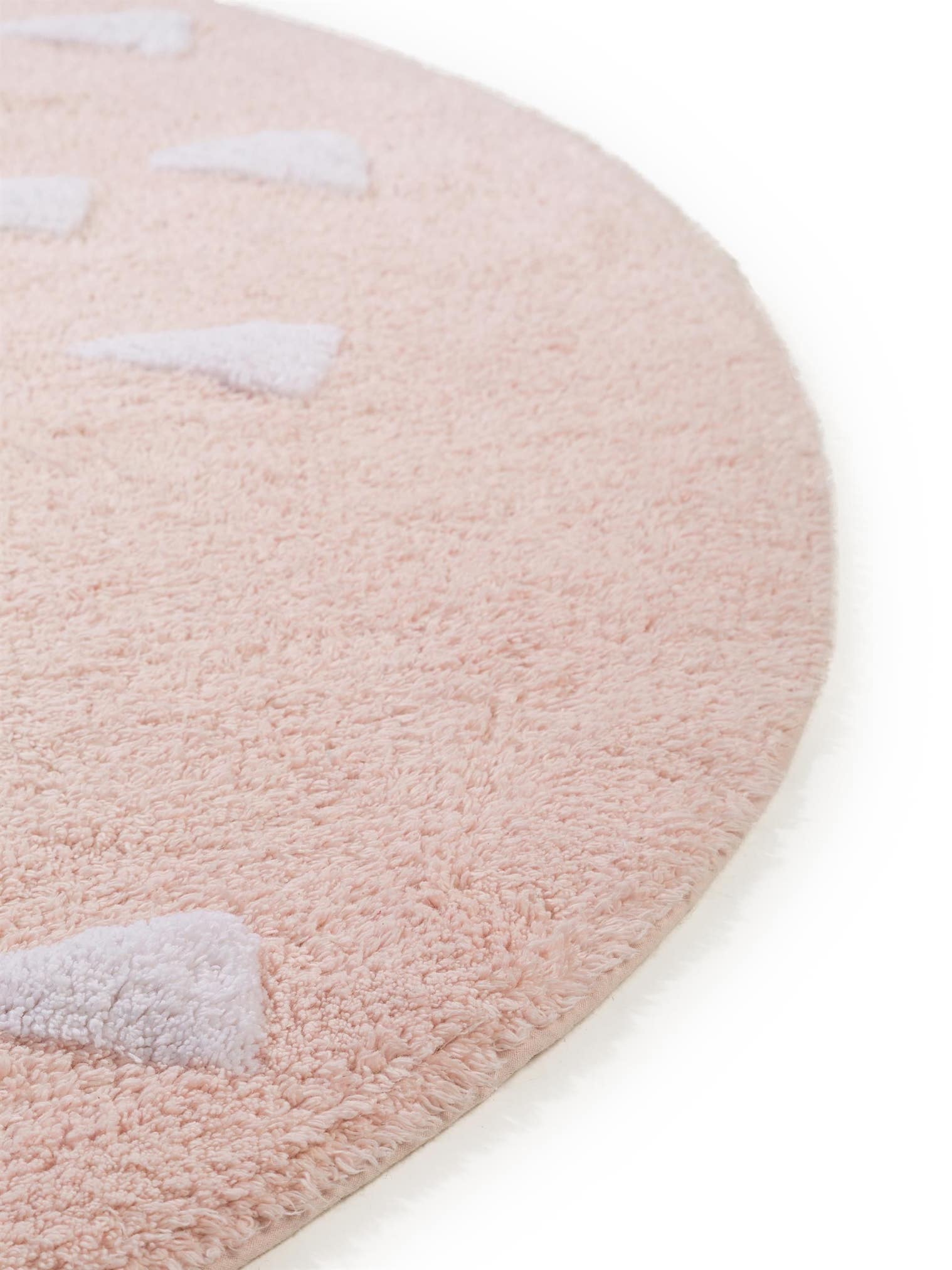 Teppich aus 100% Baumwolle in Rosa mit 11 bis 20 mm hohem Flor von Lytte