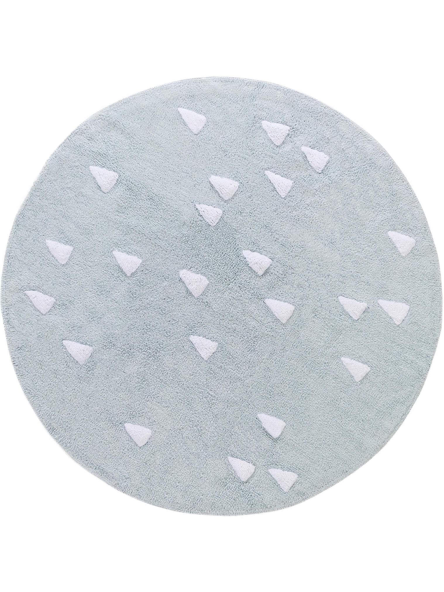 Teppich aus 100% Baumwolle in Blau mit 11 bis 20 mm hohem Flor von Lytte