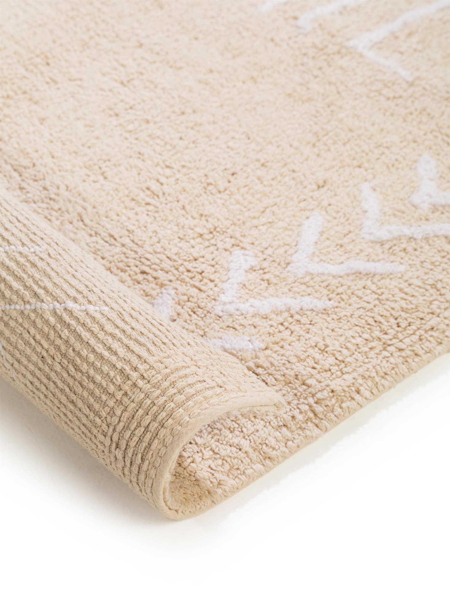 Teppich aus 100% Baumwolle in Beige mit 11 bis 20 mm hohem Flor von Lytte