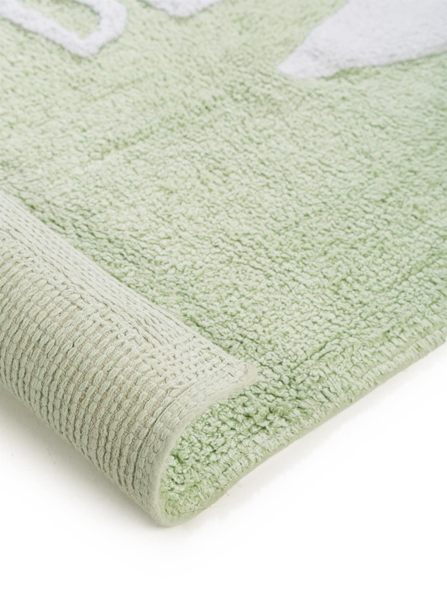 Teppich aus 100% Baumwolle in Grün mit 11 bis 20 mm hohem Flor von Lytte