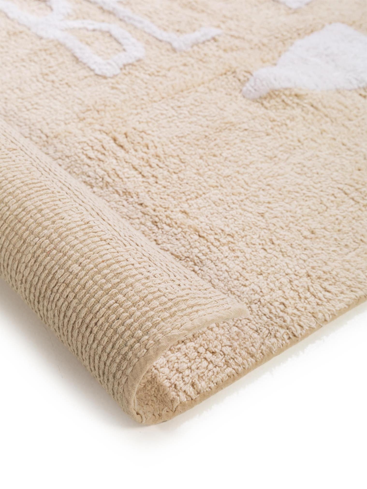 Tapis en 100% Coton en Beige avec une pile de 11 - 20 mm de hauteur de Lytte