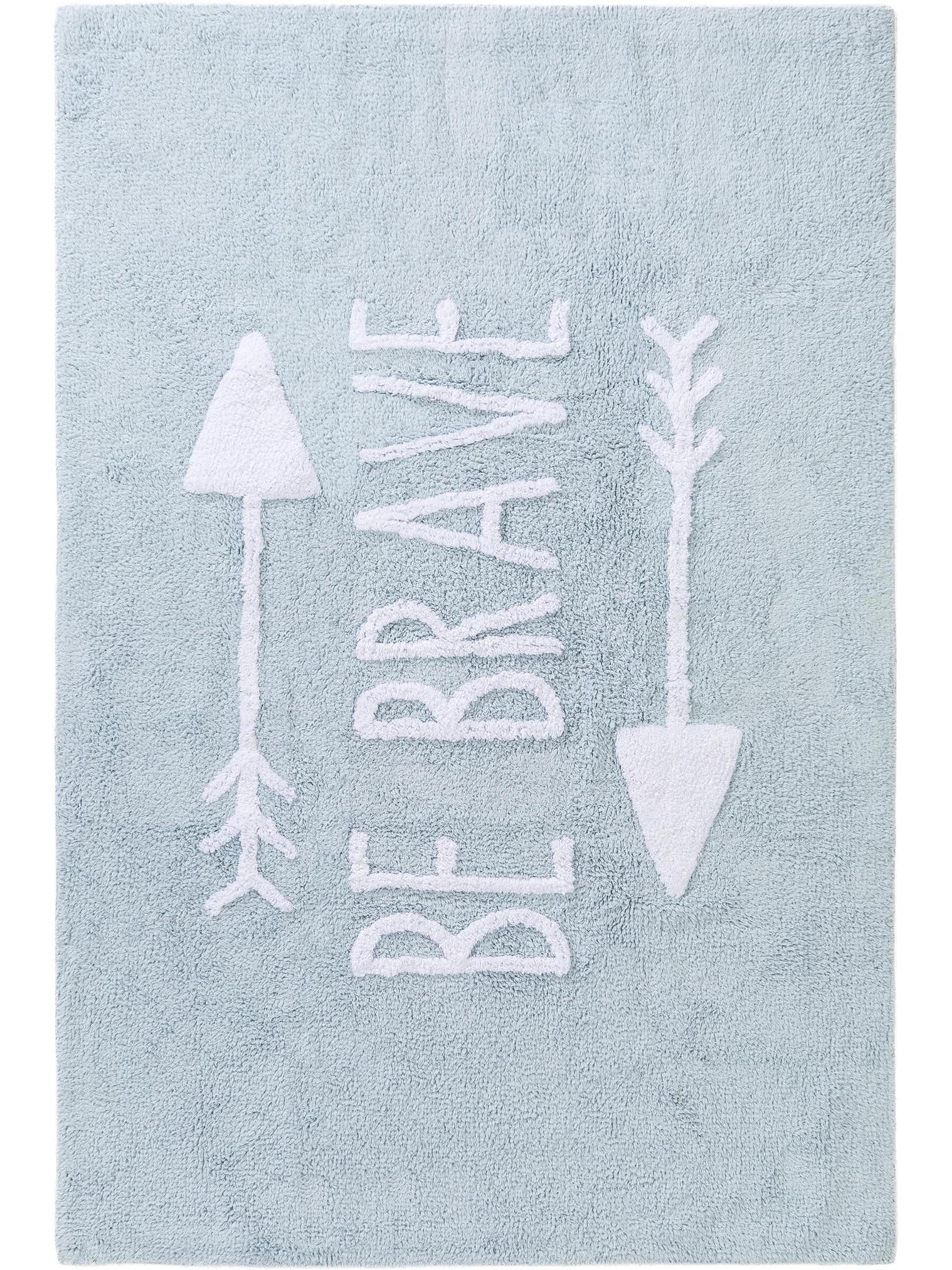 Tapis en 100% Coton en Bleu avec une pile de 11 - 20 mm de hauteur de Lytte