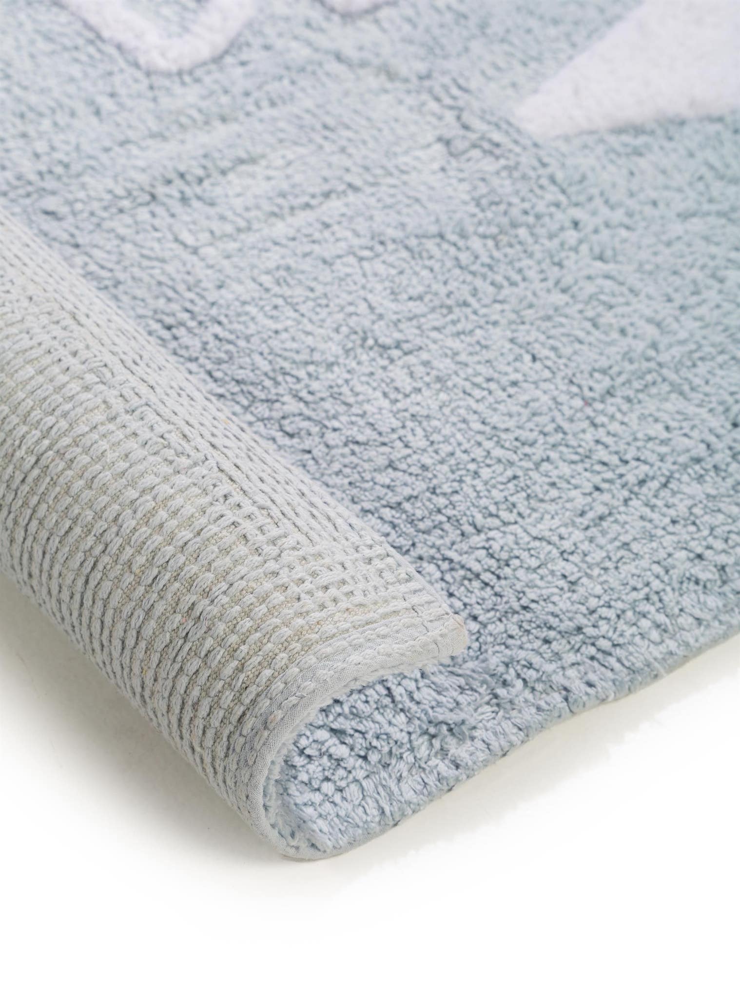 Tapis en 100% Coton en Bleu avec une pile de 11 - 20 mm de hauteur de Lytte