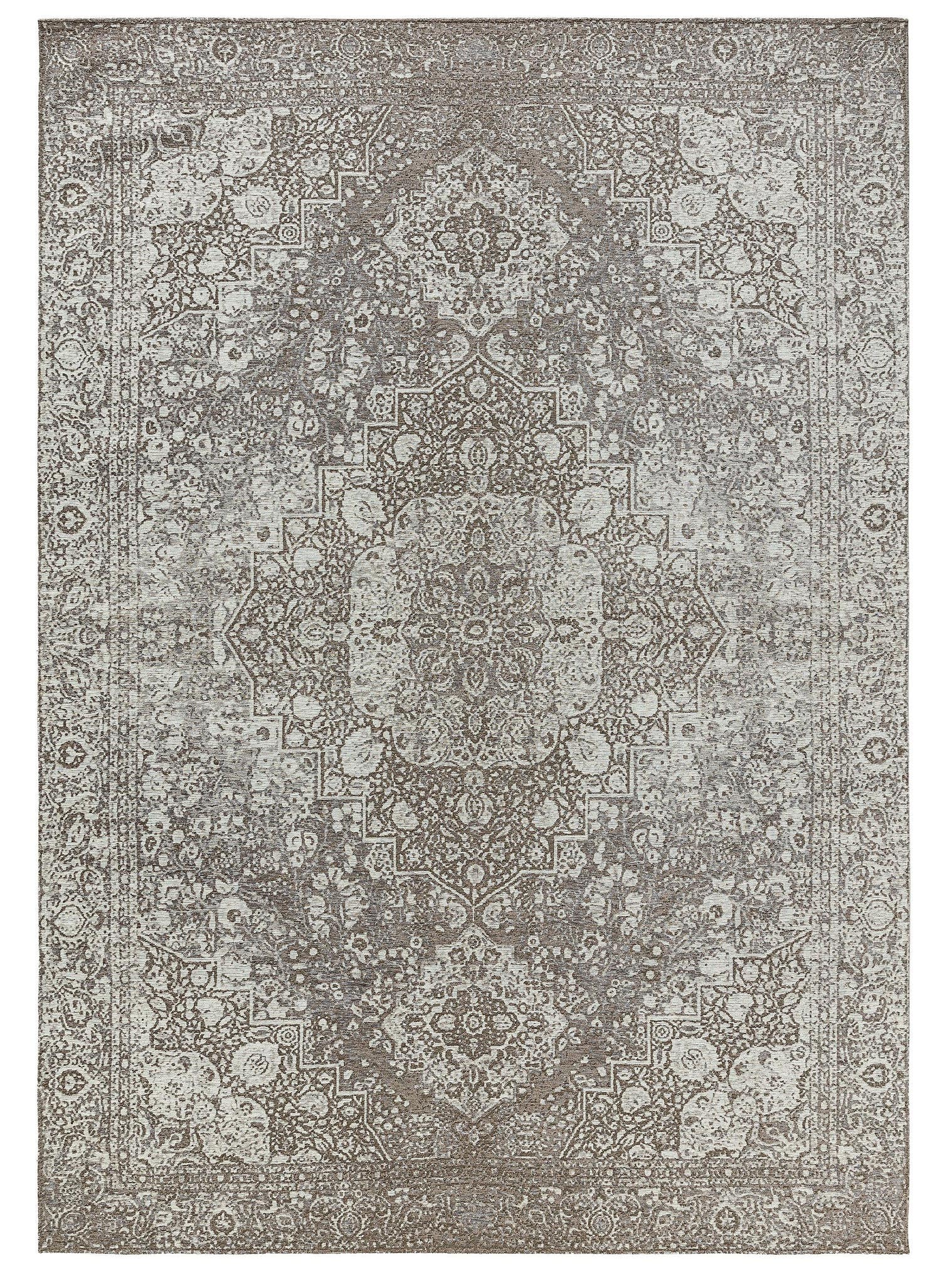 Rug made of 55% Polyacrylics, 27% Polyester, 17% Cotton, 1% Latex in Grey with a 1- 5 mm high pile by benuta Nest