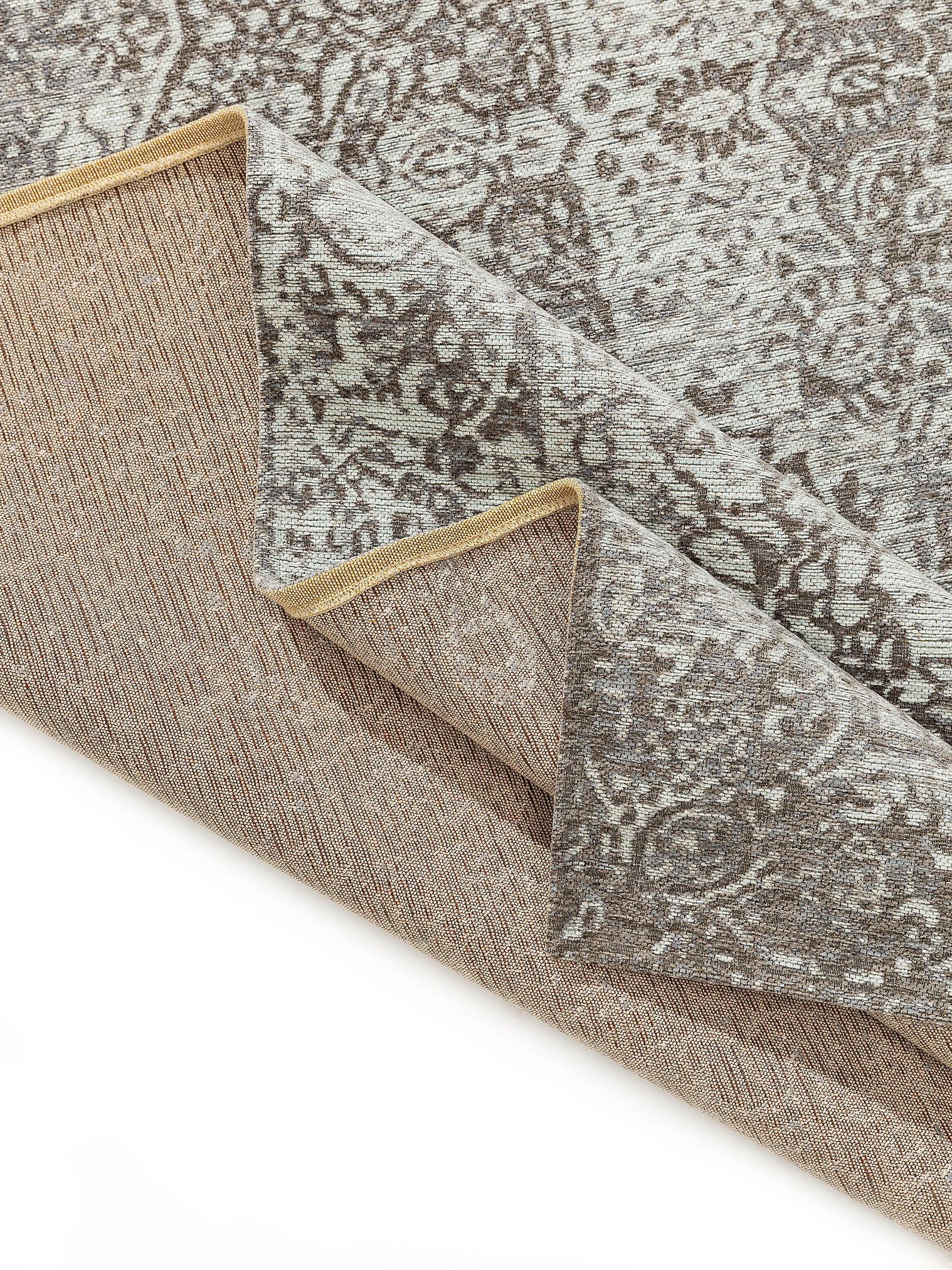 Rug made of 55% Polyacrylics, 27% Polyester, 17% Cotton, 1% Latex in Grey with a 1- 5 mm high pile by benuta Nest
