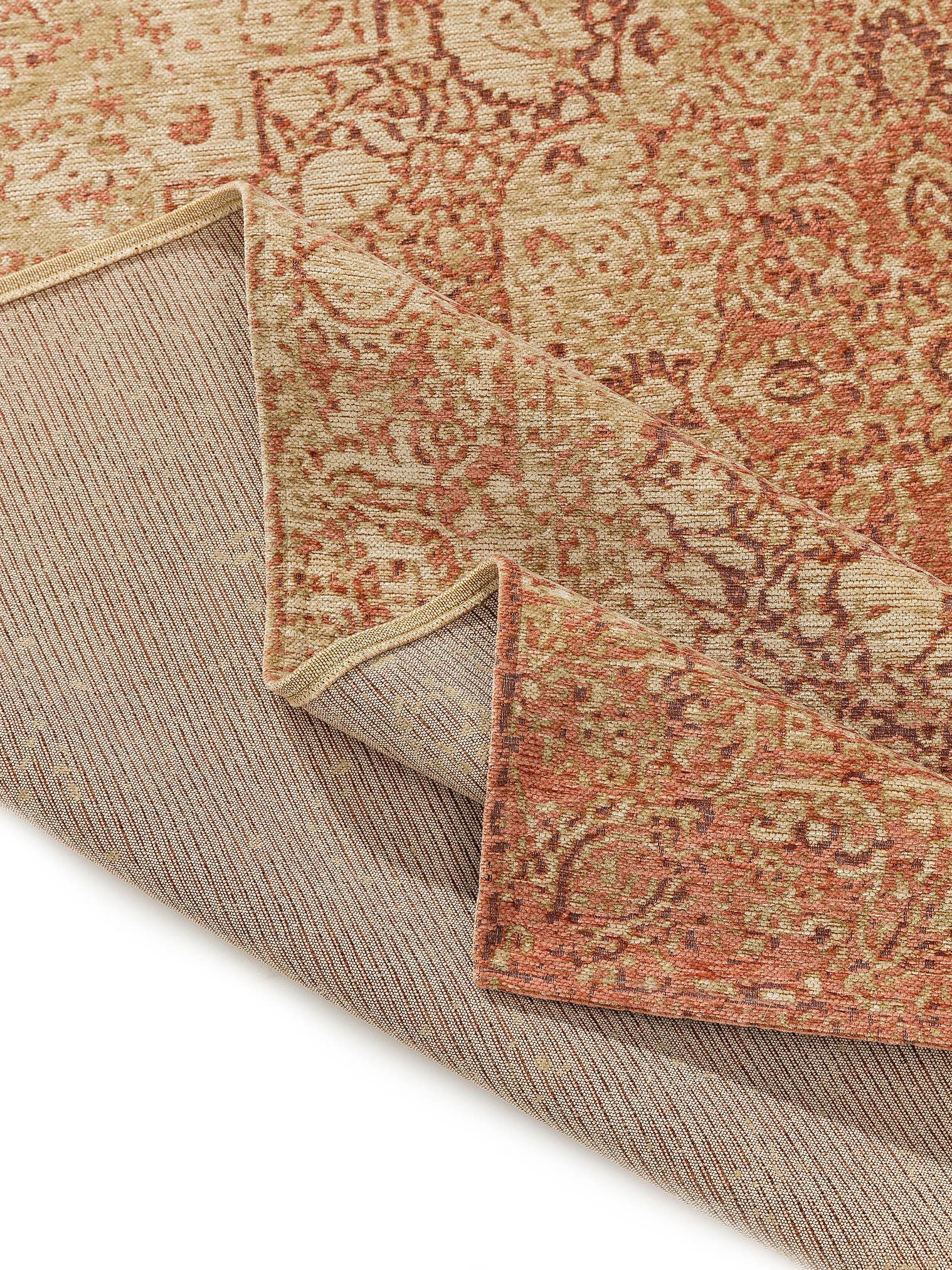 Teppich aus 55% Polyacryl, 27% Polyester, 17% Baumwolle, 1% Latex in Rosa mit bis 5 mm hohem Flor von benuta Nest
