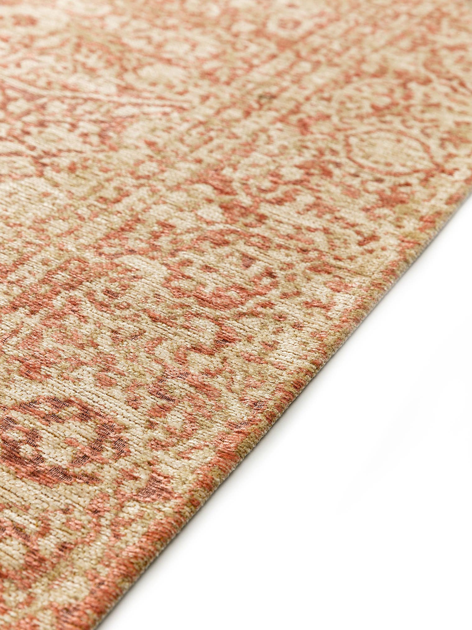 Teppich aus 55% Polyacryl, 27% Polyester, 17% Baumwolle, 1% Latex in Rosa mit bis 5 mm hohem Flor von benuta Nest