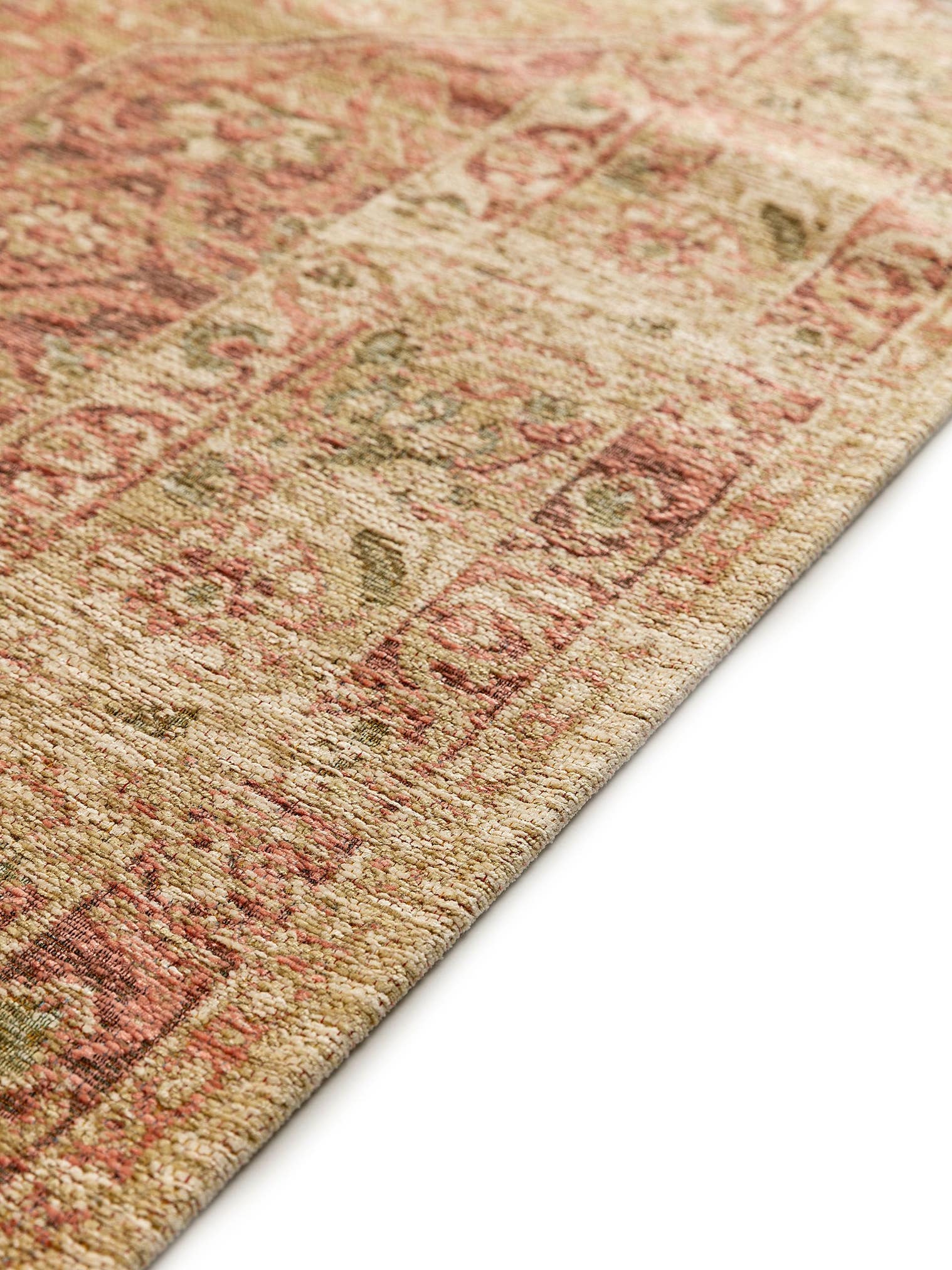 Teppich aus 55% Polyacryl, 27% Polyester, 17% Baumwolle, 1% Latex in Rosa mit bis 5 mm hohem Flor von benuta Nest