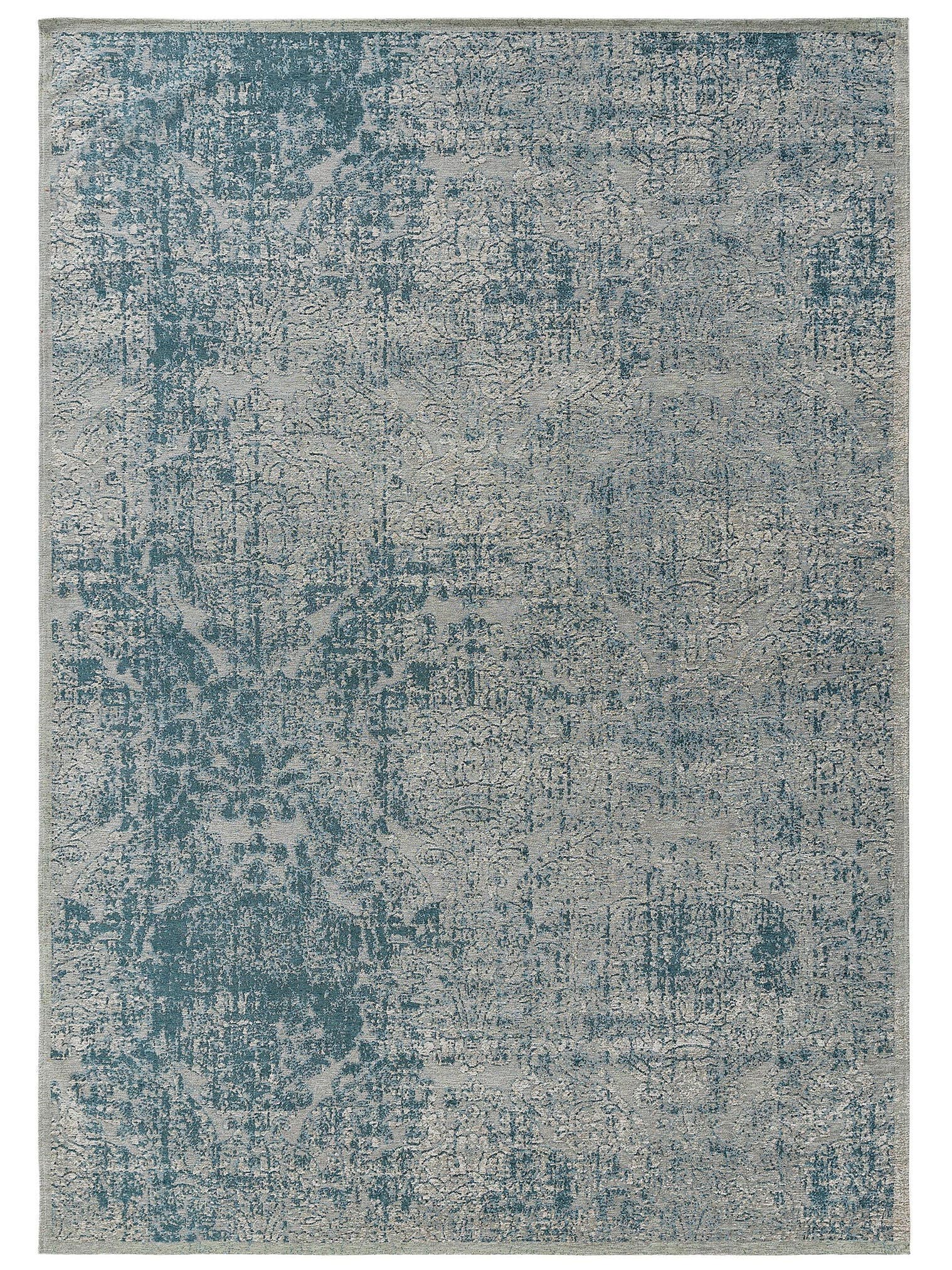Tappeto di 55% Poliacrilico, 27% Poliestere, 17% Cotone, 1% Latex in Azzurro con pelo alto 1- 5 mm da benuta Nest