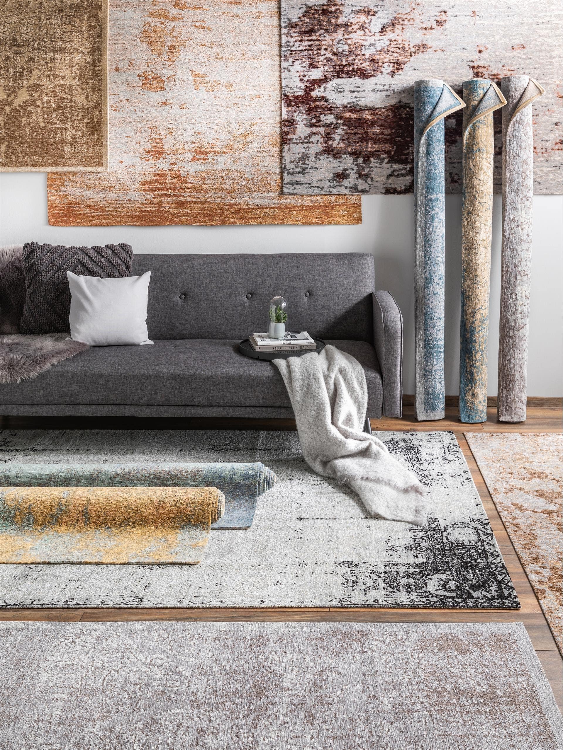 Koberec z 55% polyakryl, 27% polyester, 17% bavlna, 1% latex. v Grey s vlasem výšky do 5 mm od benuta Nest