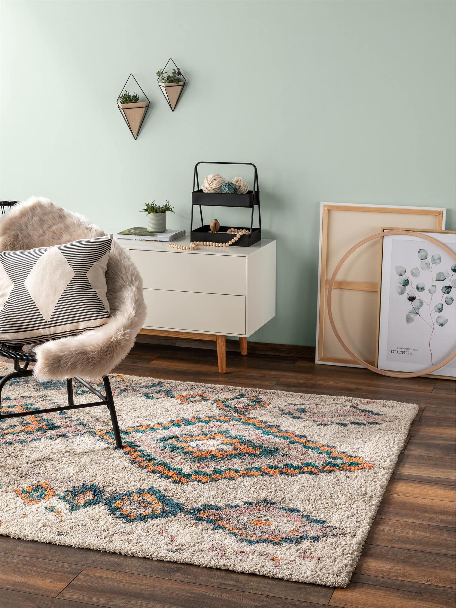 Tapis en 100% Polypropylène en Beige avec une pile de 21 - 30 mm de hauteur de benuta Pop