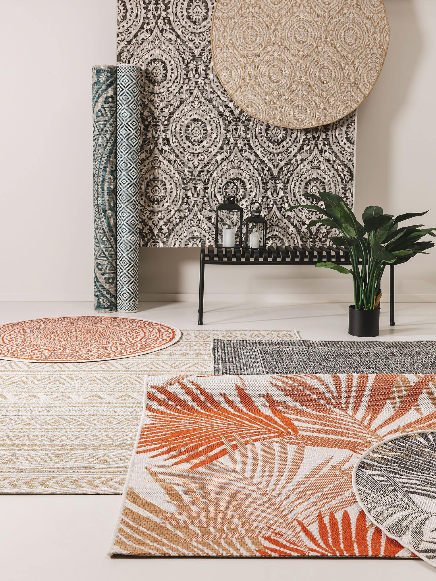 Tapis en 100% Polypropylène en Beige avec une pile de 1- 5 mm de hauteur de benuta Nest