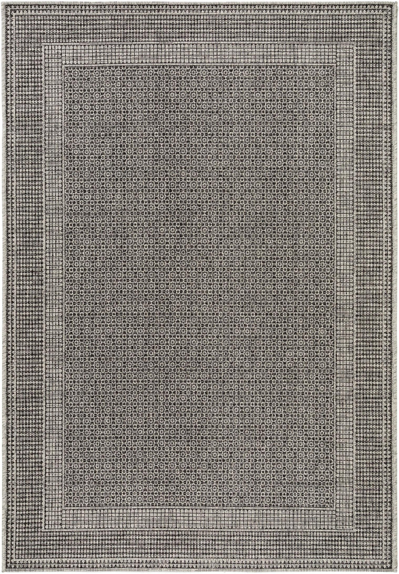 Tapis en 100% Polypropylène en Gris avec une pile de 1- 5 mm de hauteur de benuta Nest