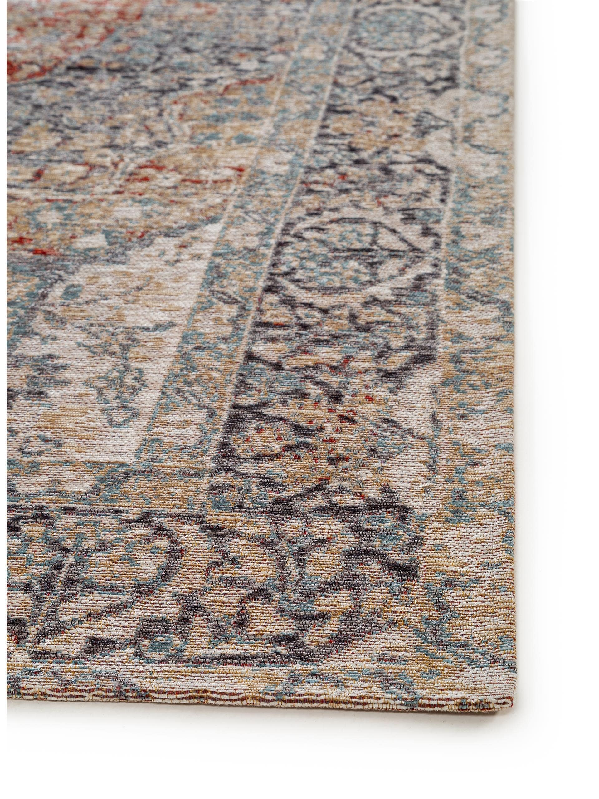 Rug made of 79% Polyester, 20% Cotton, 1% Latex in Purple with a 1- 5 mm high pile by benuta Pop