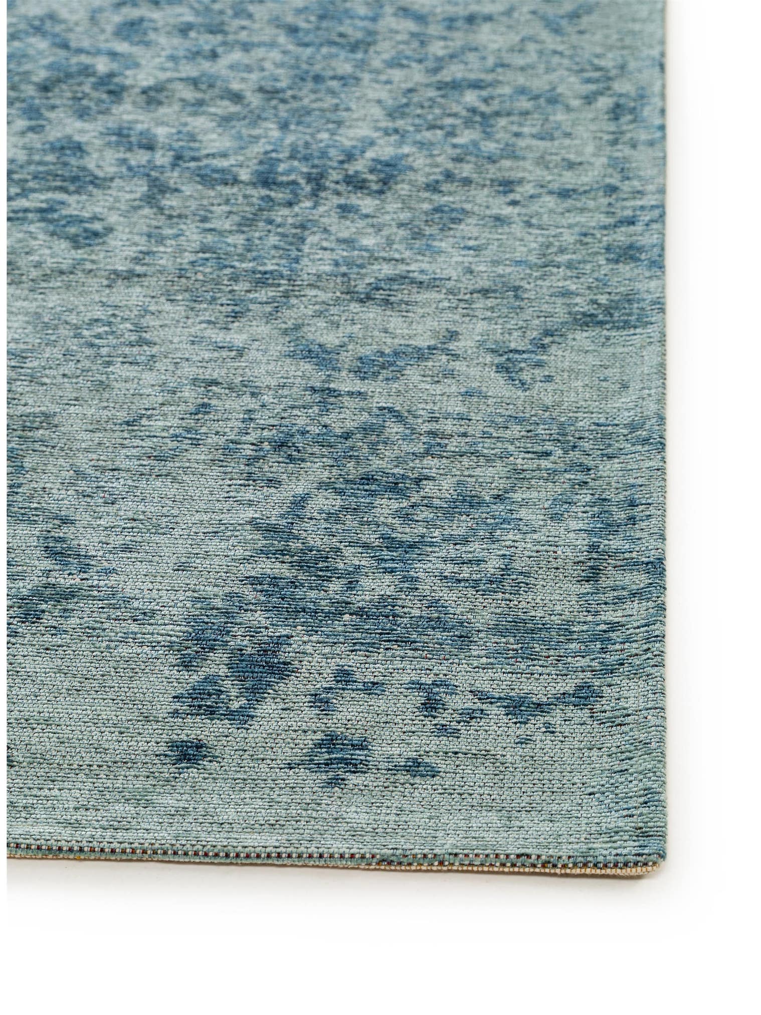 Tapis en 41% Coton, 32% Polyacrylique, 26% Polyester, 1% Latex en Bleu avec une pile de 1- 5 mm de hauteur de benuta Pop