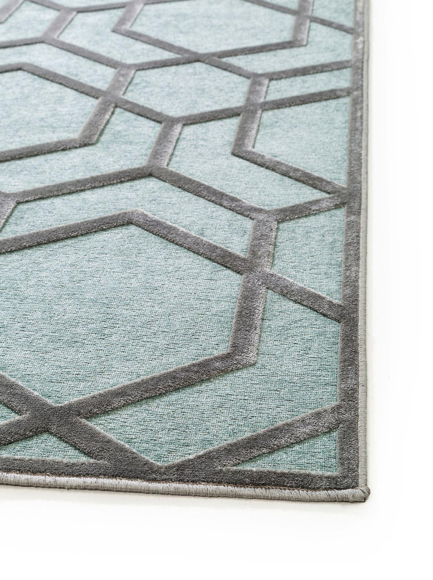 Tappeto di 100% Viscosa in Azzurro con pelo alto 1- 5 mm da benuta Pop
