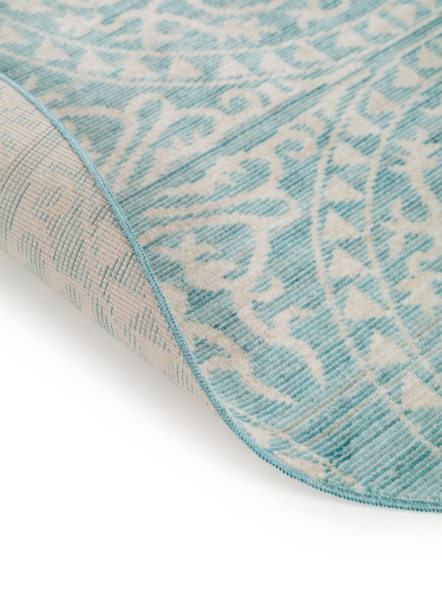 Teppich aus 100% Polyester in Türkis mit bis 5 mm hohem Flor von benuta