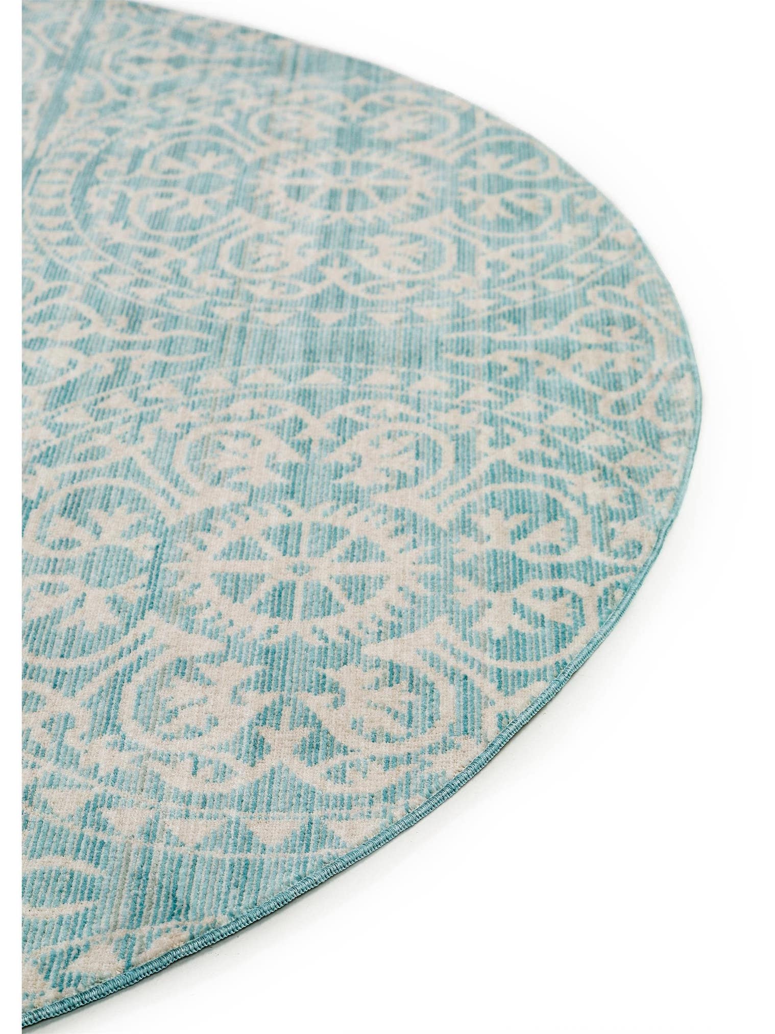 Teppich aus 100% Polyester in Türkis mit bis 5 mm hohem Flor von benuta
