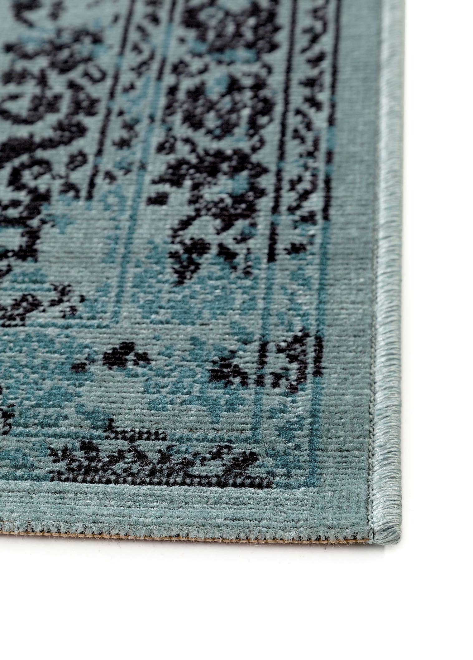 Tapis en 100% Polypropylène en Turquoise avec une pile de 1- 5 mm de hauteur de benuta Nest