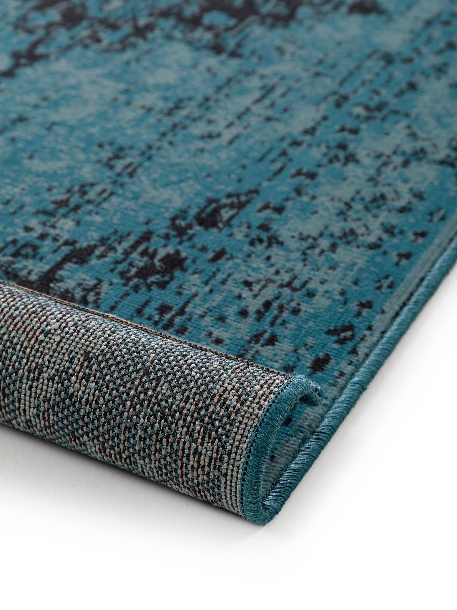 Tapis en 100% Polypropylène en Turquoise avec une pile de 1- 5 mm de hauteur de benuta Nest