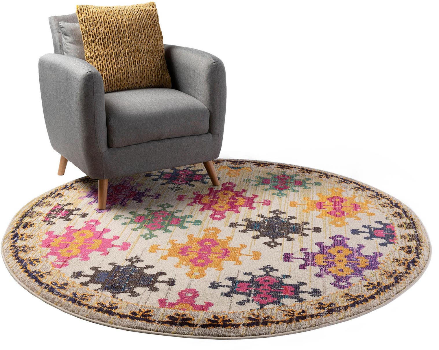 Teppich aus 100% Polypropylen in Multicolor mit 11 bis 20 mm hohem Flor von benuta Nest