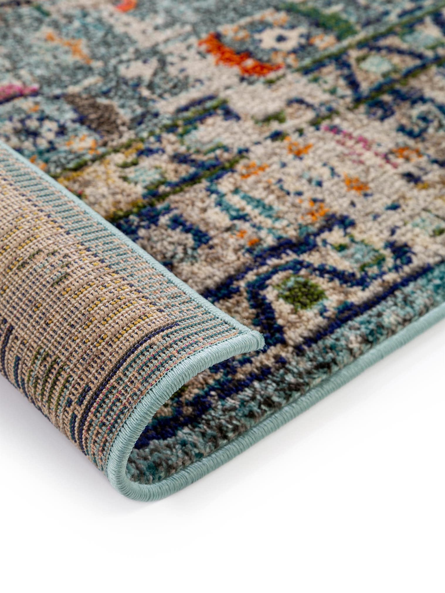 Tapijt van 100% Polypropyleen in Blauw met een 11 - 20 mm hoge pool van benuta Nest