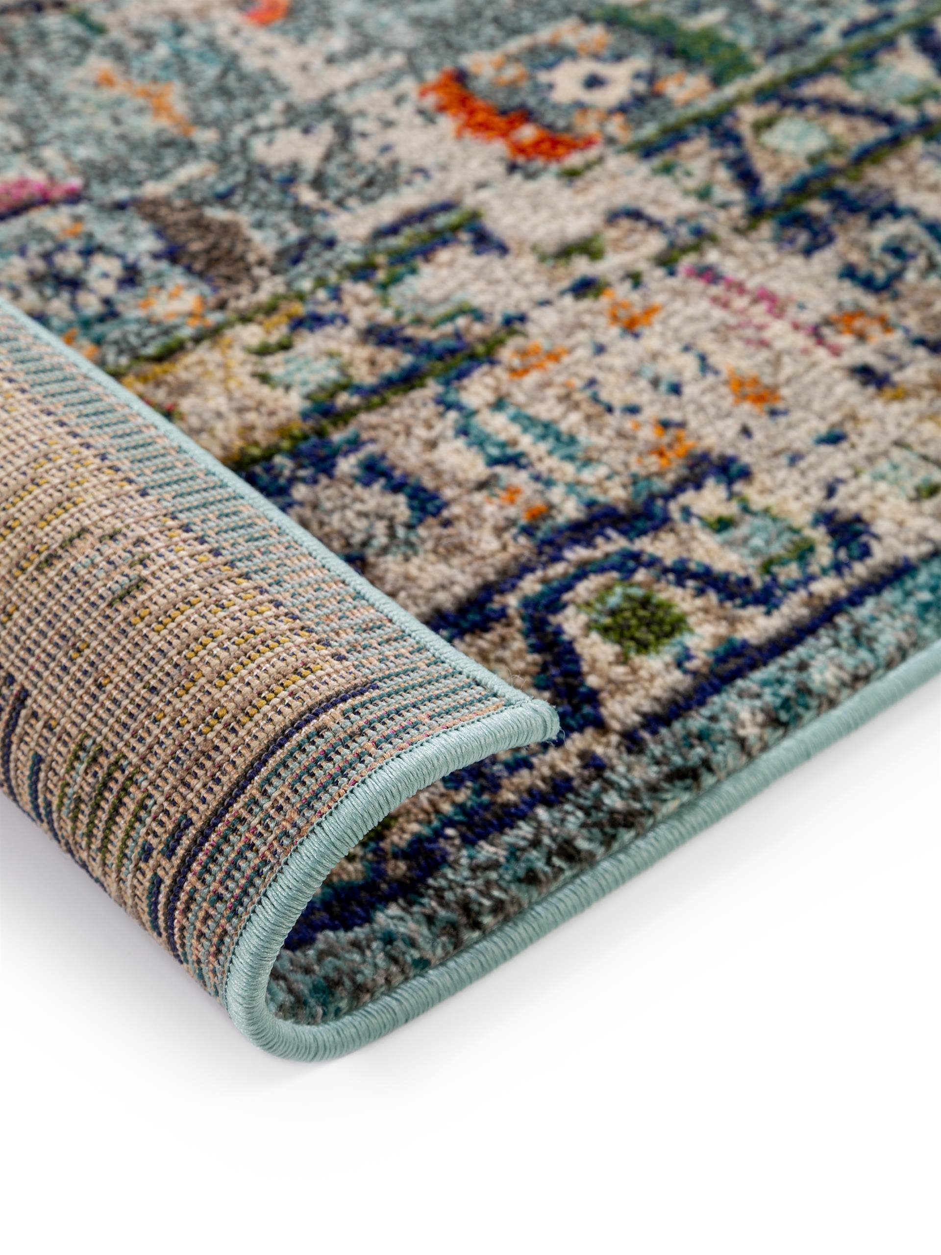 Rug made of 100% Polypropylene in Blue with a 11 - 20 mm high pile by benuta Nest