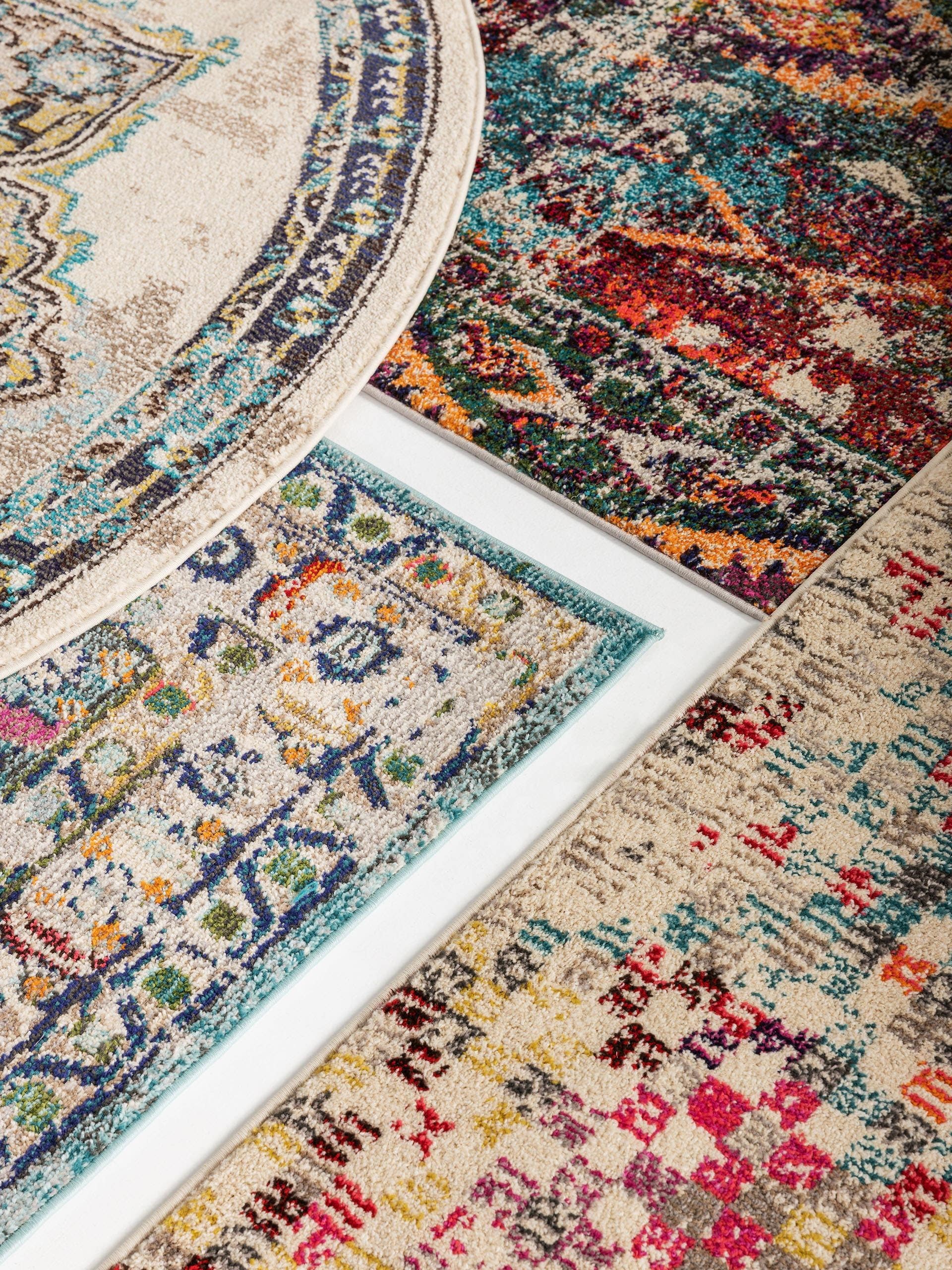 Rug made of 100% Polypropylene in Blue with a 11 - 20 mm high pile by benuta Nest
