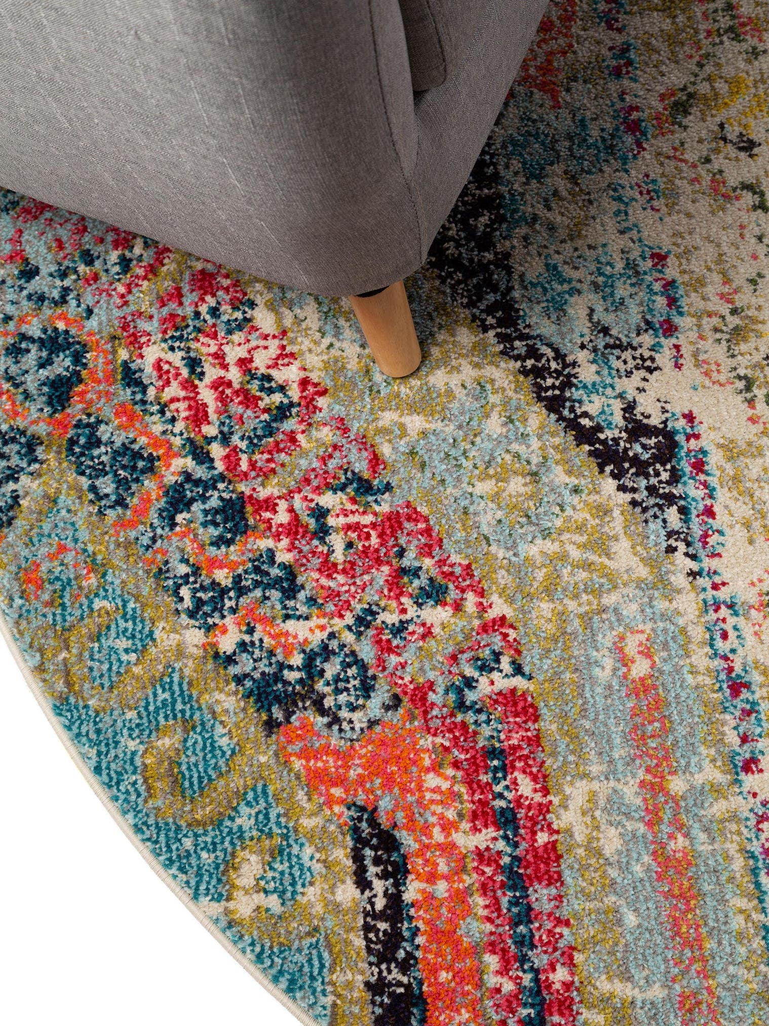Teppich aus 100% Polypropylen in Türkis mit 11 bis 20 mm hohem Flor von benuta Nest