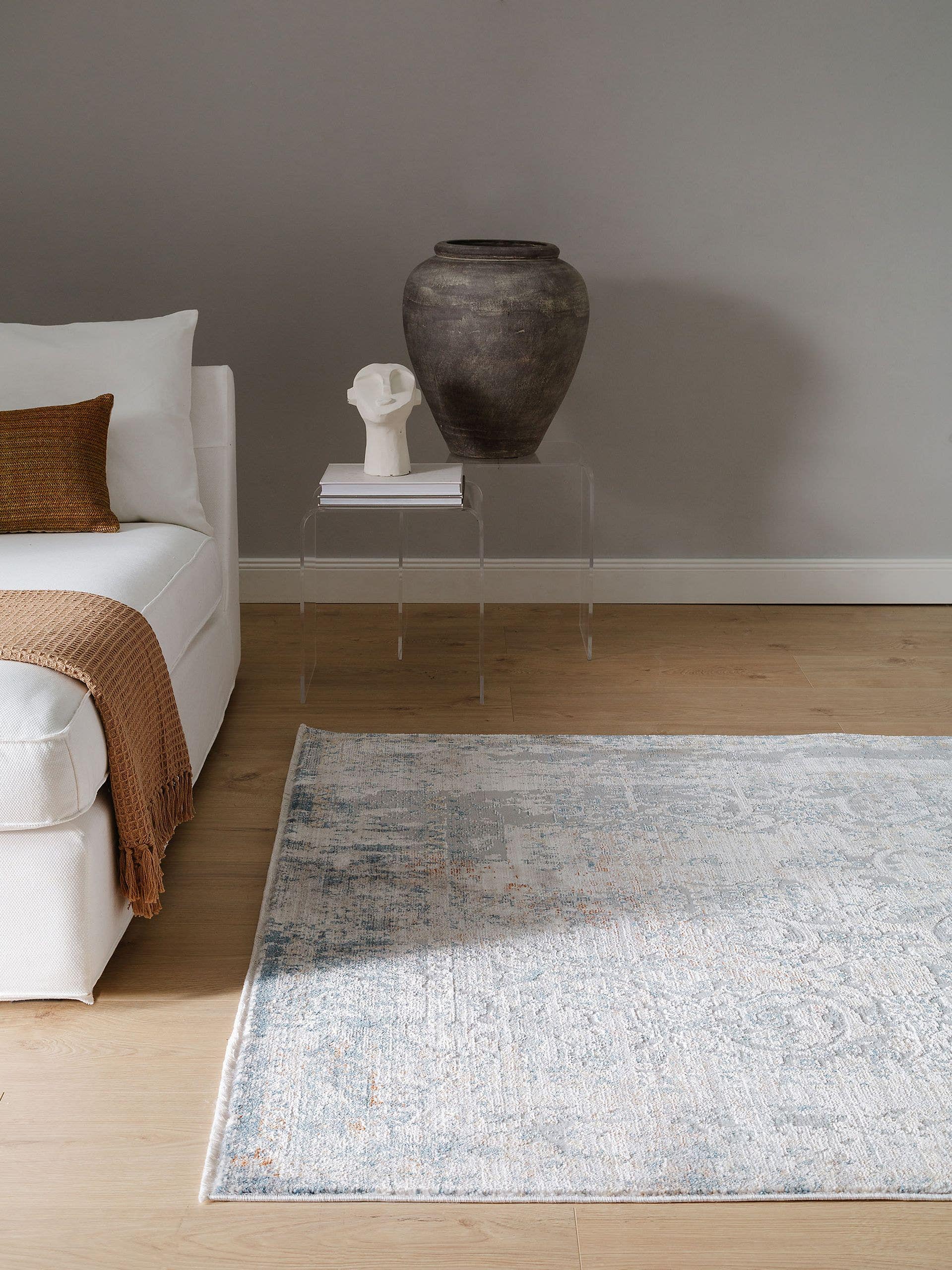 Rug made of 100% Polyester in Beige with a 6 - 10 mm high pile by benuta Nest