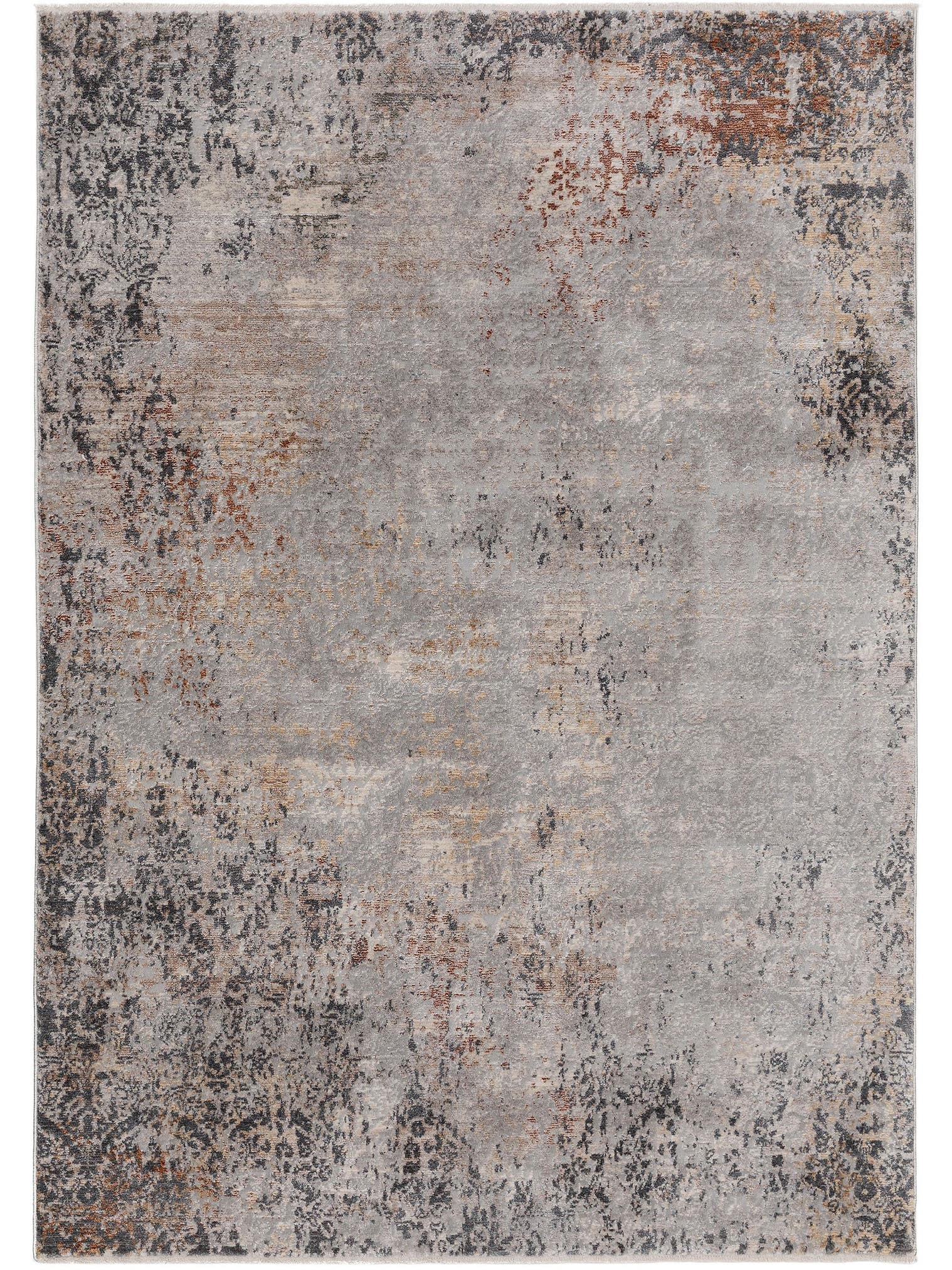 Teppich aus 100% Polyester in Grau mit 6 bis 10 mm hohem Flor von benuta Nest