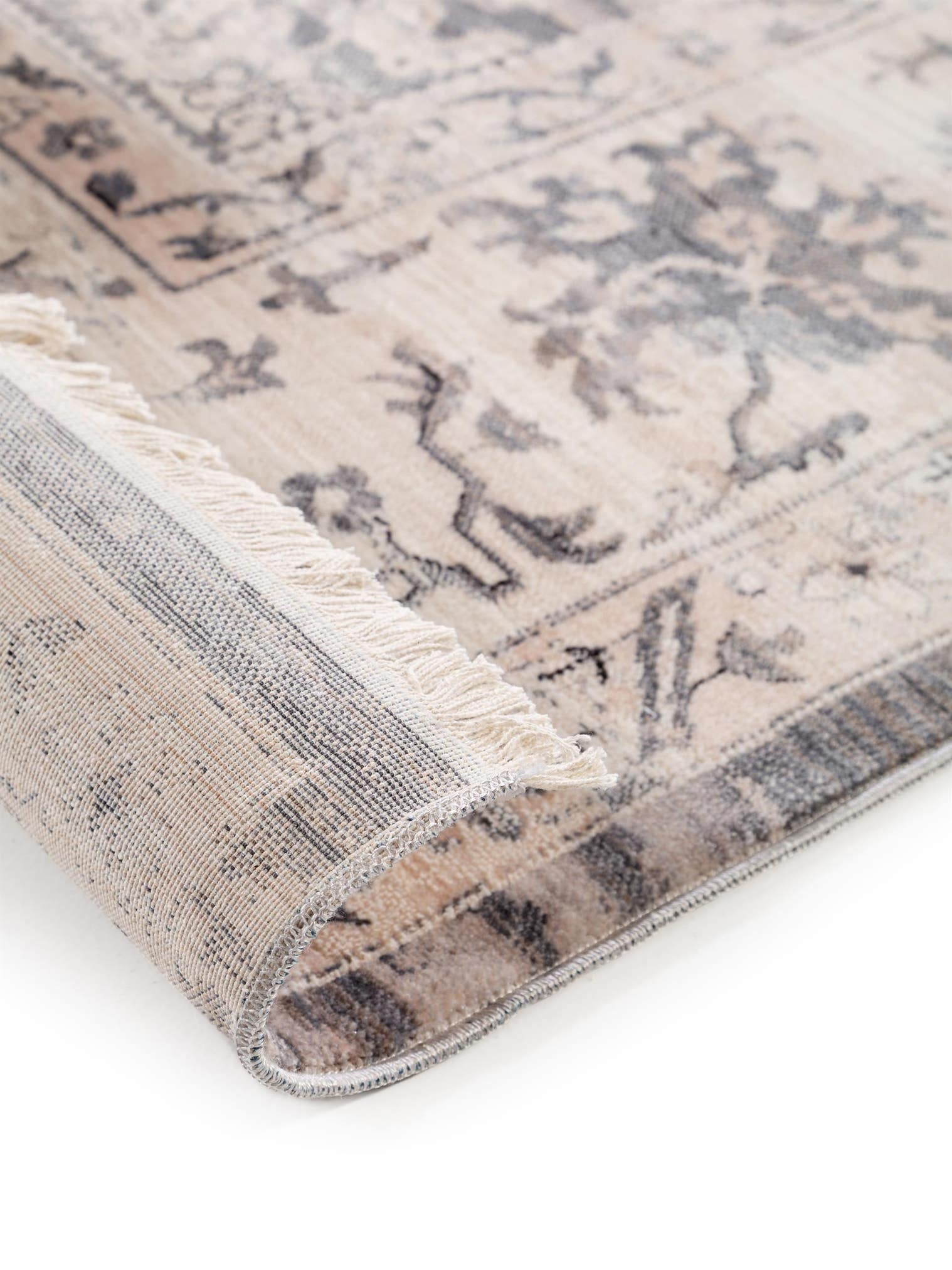 Rug made of 100% Polyester in Beige with a 6 - 10 mm high pile by benuta