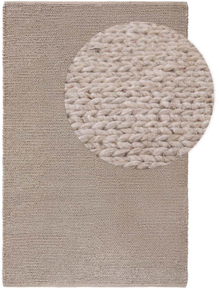 Rug made of 60% Wool, 40% Polyester in Grey with a 1- 5 mm high pile by benuta Pure
