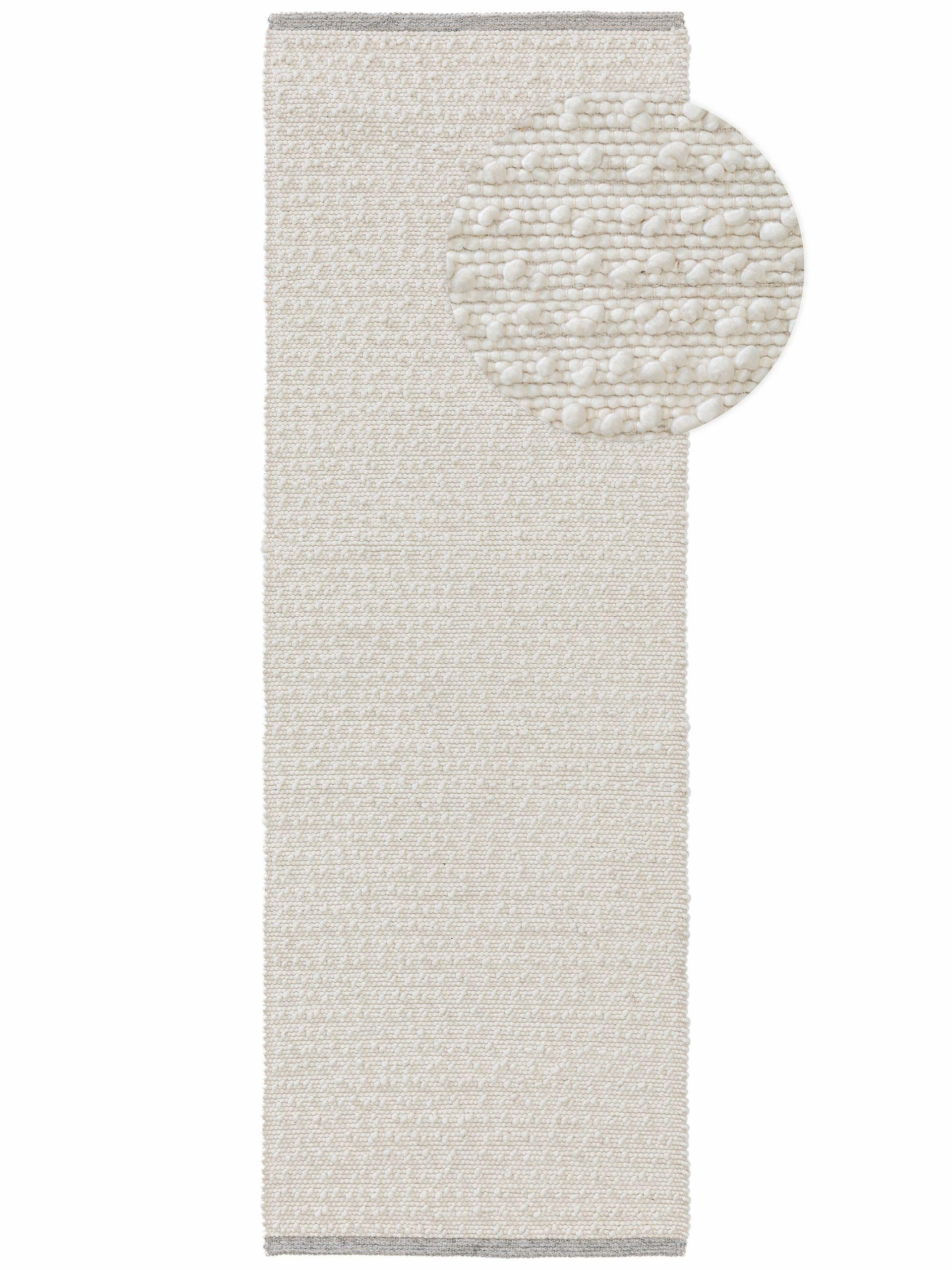 Alfombra de 40% Lana, 30% Algodón, 20% Poliéster, 10% Viscosa en Beige con un pelo de {{Placeholder_Pile Height}} de altura de benuta Pure