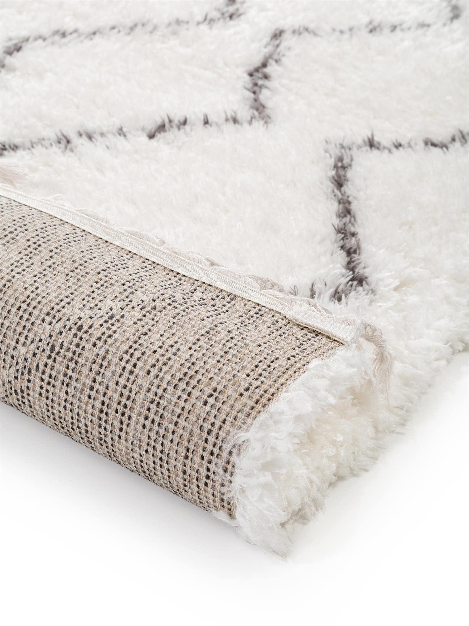 Tapis en 100% Polyester en Beige avec une pile de 41 - 50 mm de hauteur de benuta Pop