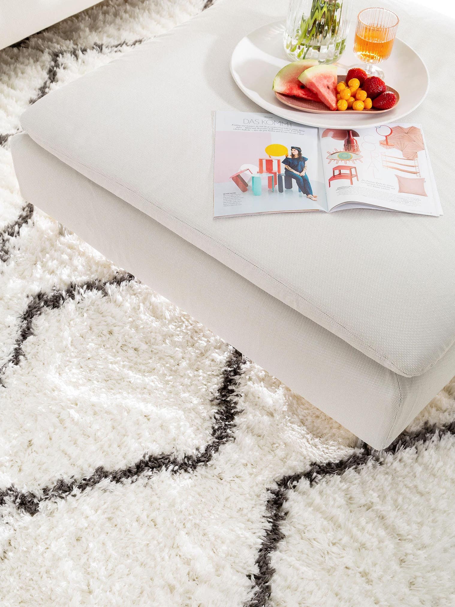 Tapis en 100% Polyester en Beige avec une pile de 41 - 50 mm de hauteur de benuta Pop