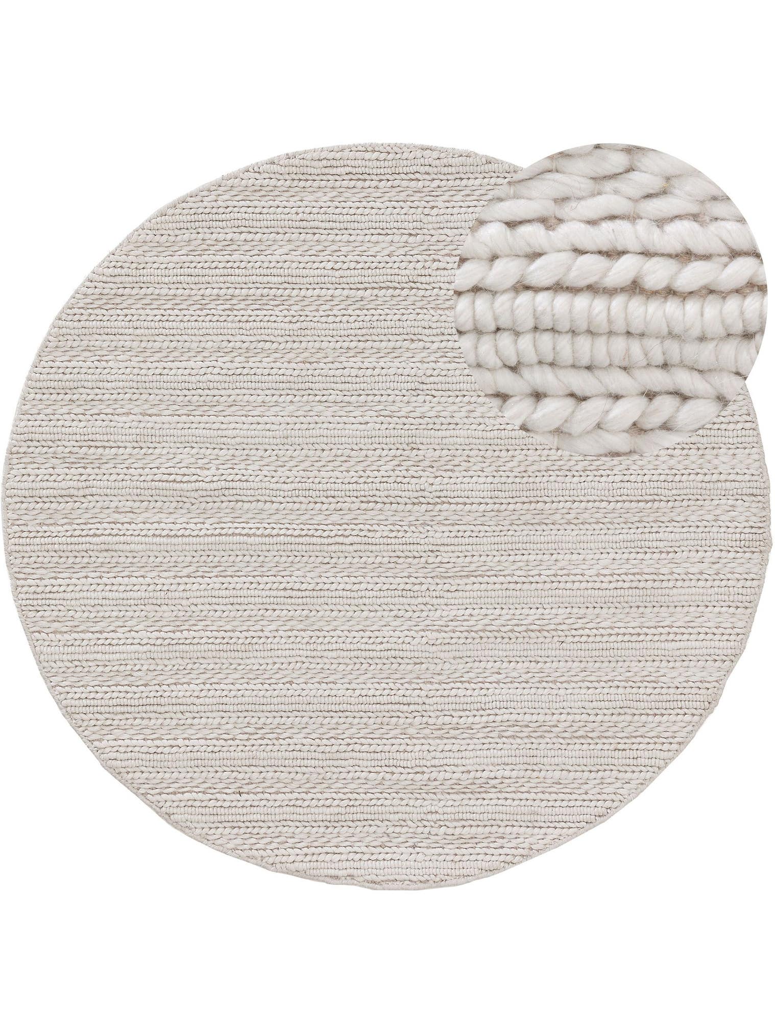 Tæppe af 70% Uld, 30% Polyester i Beige med 1- 5 mm høj luv fra benuta Pure