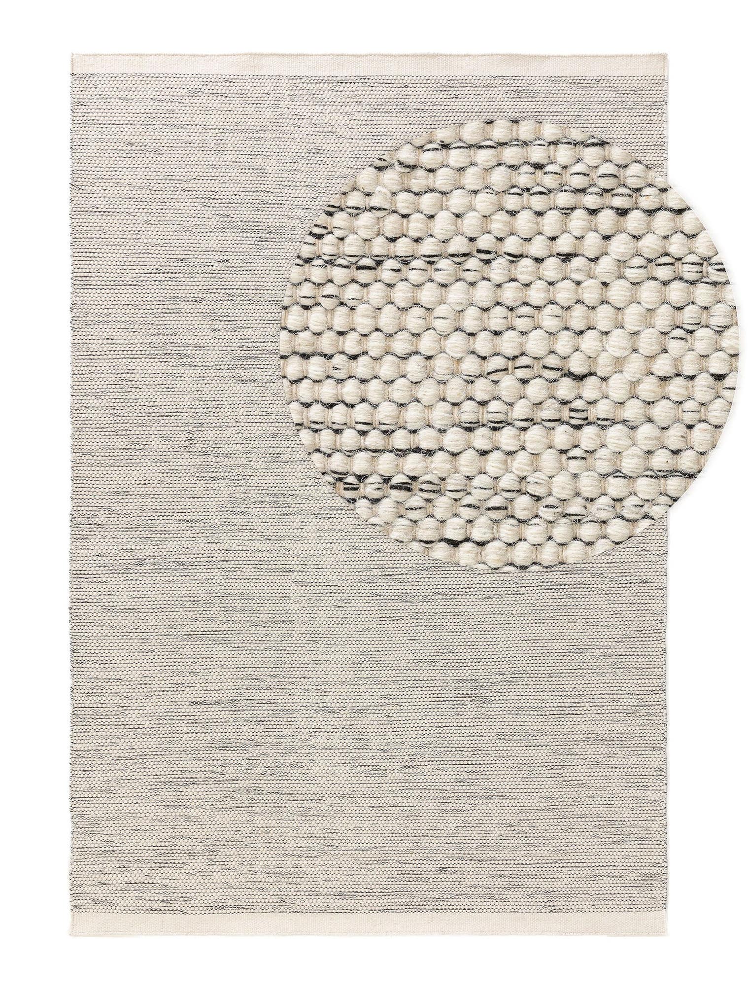 Rug made of 80% wool, 20% cotton in Beige with a 1- 5 mm high pile by benuta Pure