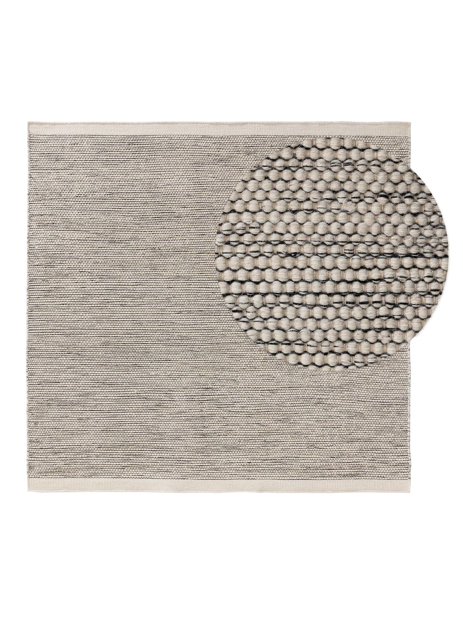 Teppich aus 80% Wolle, 20% Baumwolle in Beige mit bis 5 mm hohem Flor von benuta Pure