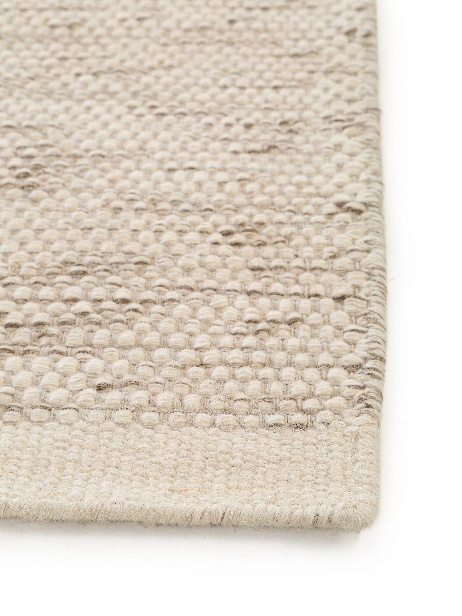 Tapis en 80% laine, 20% coton en Beige avec une pile de 1- 5 mm de hauteur de benuta Pure