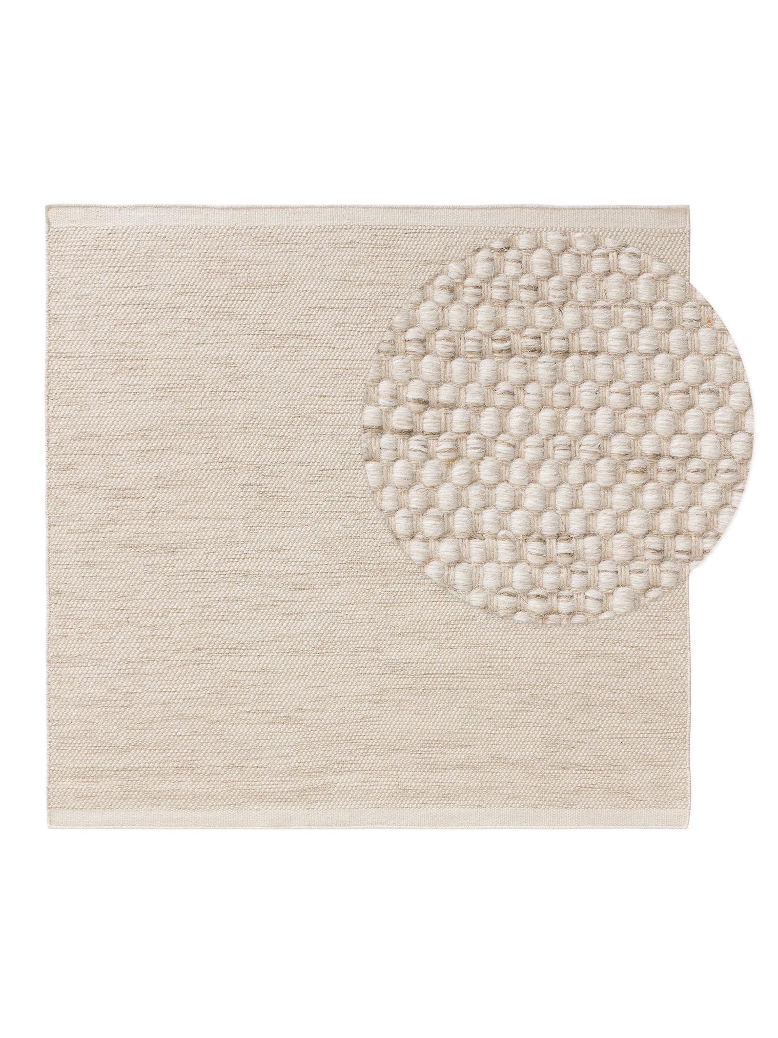 Alfombra de 80% lana, 20% algodón en Beige con un pelo de {{Placeholder_Pile Height}} de altura de benuta Pure