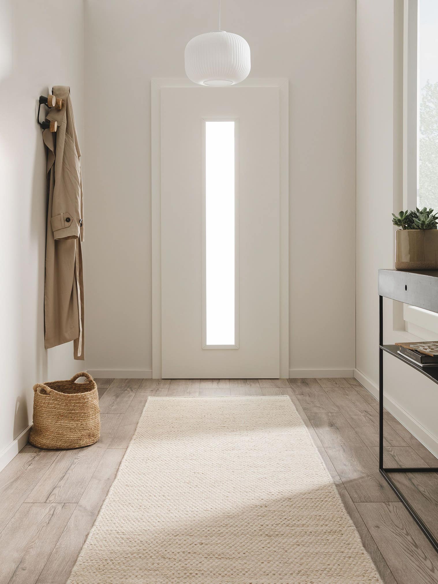 Teppich aus 80% Wolle, 20% Baumwolle in Beige mit bis 5 mm hohem Flor von benuta Pure